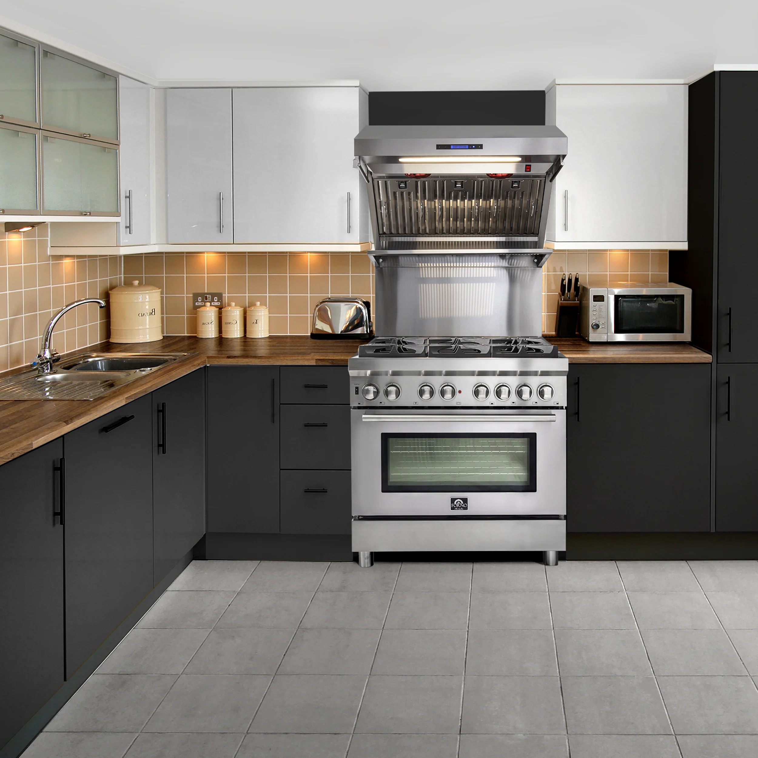 Forno Savona 36-Inch Wall Mount Range Hood, Baffle Filters, Backsplash Included - Image 11