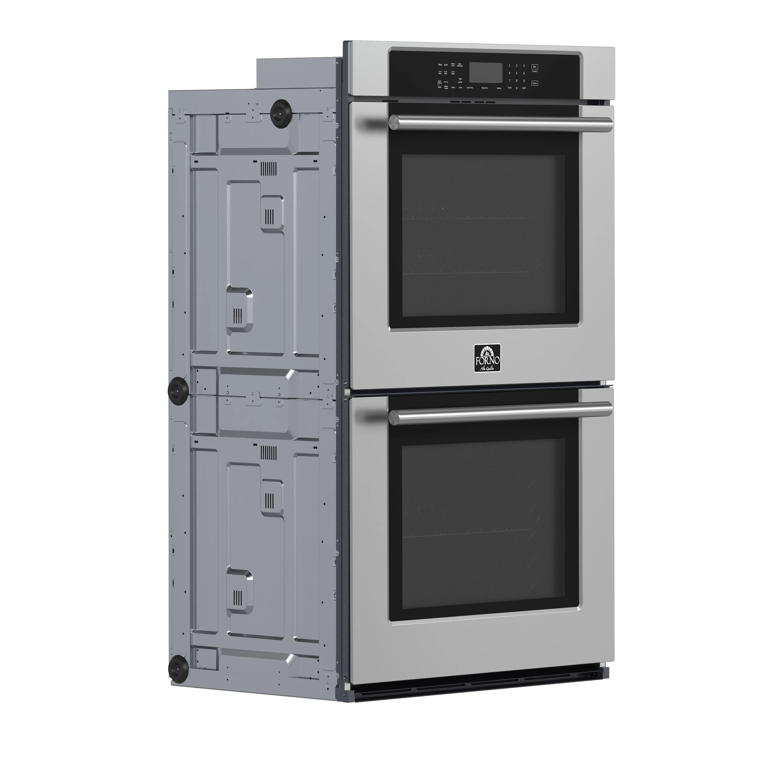 Forno Villarosa 30-Inch Built-In Double Wall Oven, Stainless Steel, Convection Cooking, Touch Control Panel, Self-Cleaning Function - Image 2