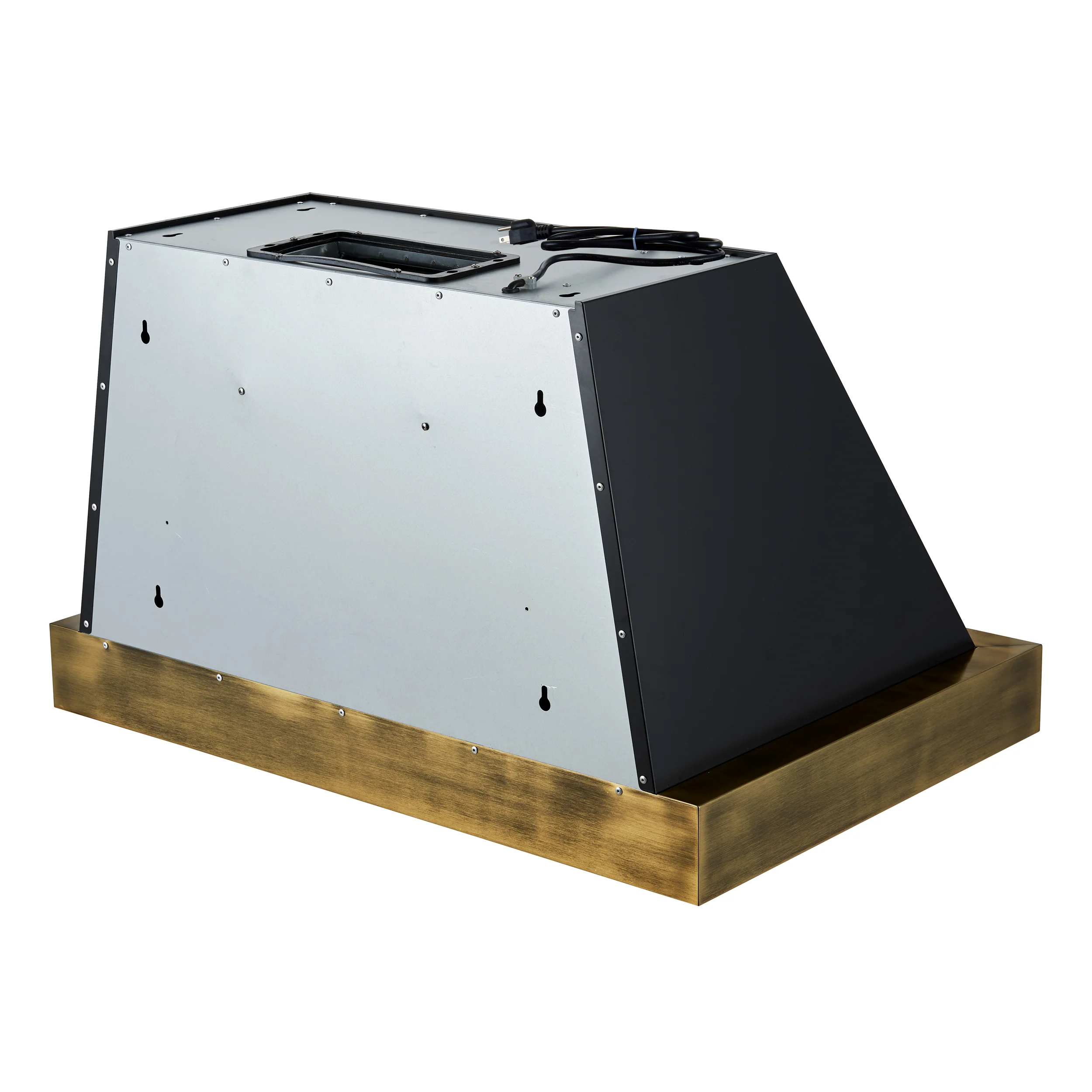 Forno Vittorio 36-Inch Wall Mount Range Hood, Black with Antique Brass Trim, 600 CFM Airflow, Dishwasher-Safe Baffle Filters, Remote Control, 3-Speed Fan, Bright LED Lighting. - Image 9