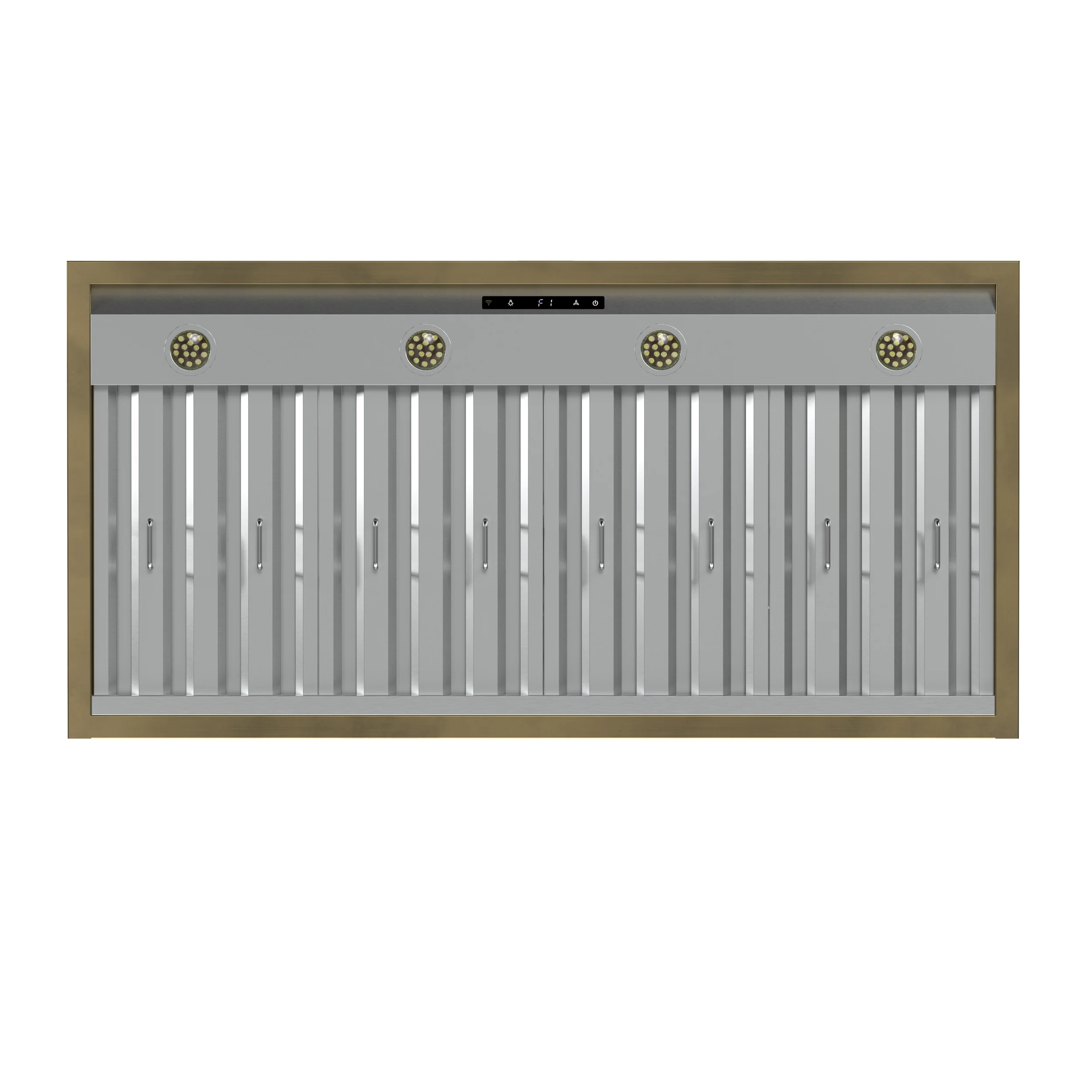 Forno Vittorio 48-Inch Wall Mount Range Hood, Black with Antique Brass Trim, 600 CFM Airflow, Dishwasher-Safe Baffle Filters, Remote Control, 3-Speed Fan, Bright LED Lighting. - Image 6