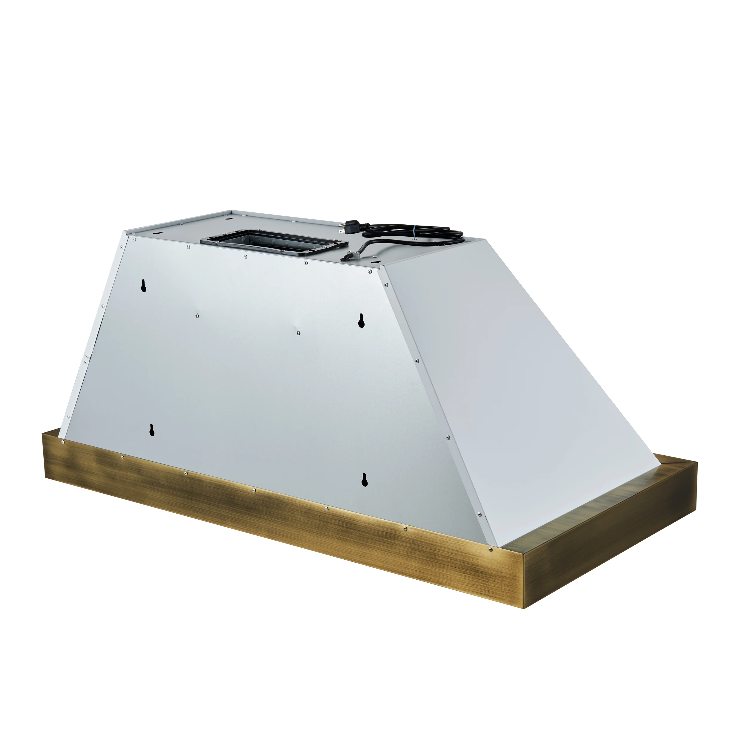 Forno Vittorio 48-Inch Wall Mount Range Hood, White with Antique Brass Trim, 600 CFM Airflow, Dishwasher-Safe Baffle Filters, Remote Control, 3-Speed Fan, Bright LED Lighting - Image 10