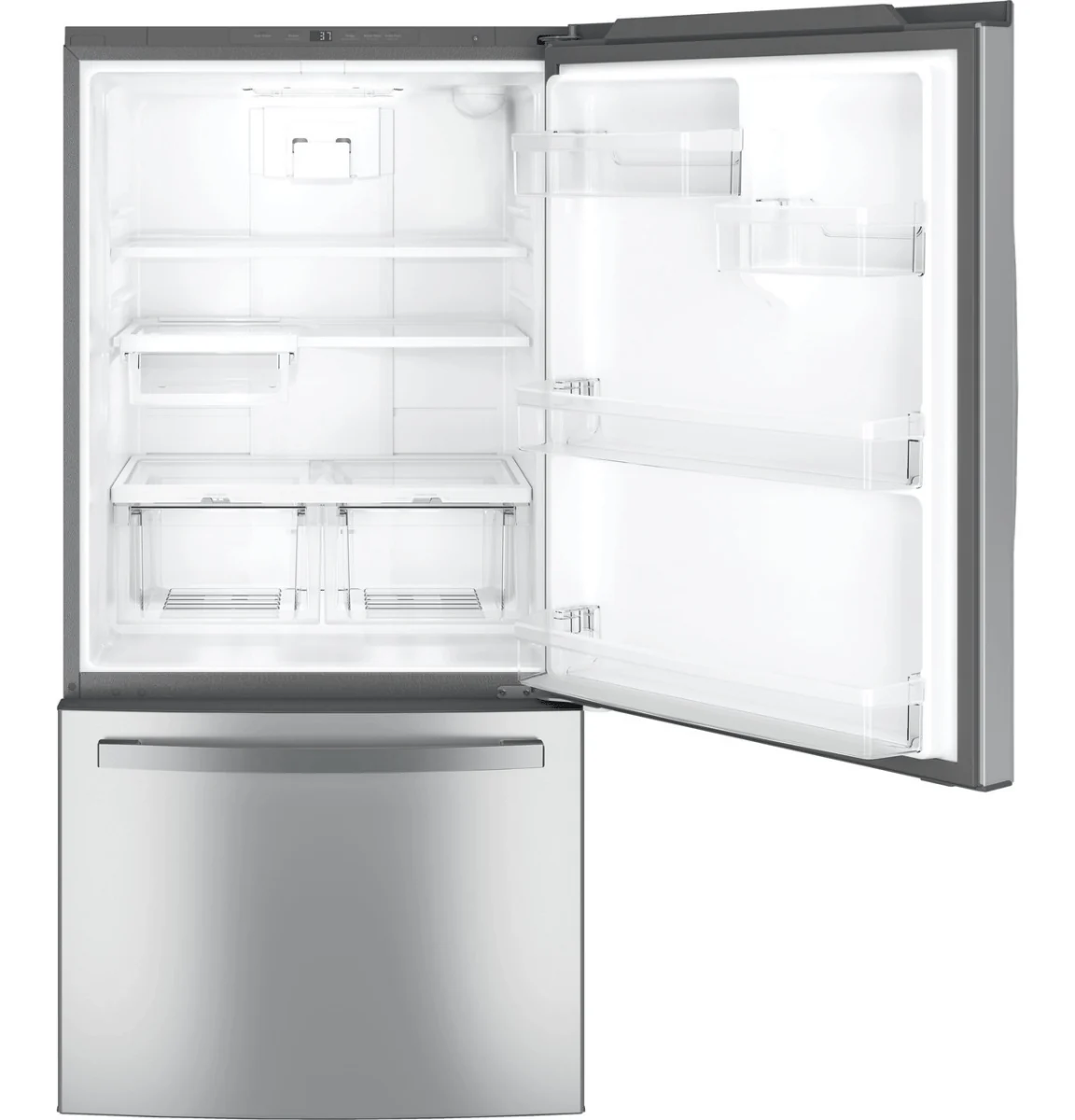 GDE25EYKFS - REFRIGERATORS - GE - Bottom Freezer - Stainless Steel - Open Box - Image 3