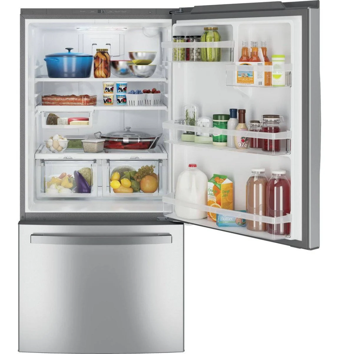 GDE25EYKFS - REFRIGERATORS - GE - Bottom Freezer - Stainless Steel - Open Box - Image 4