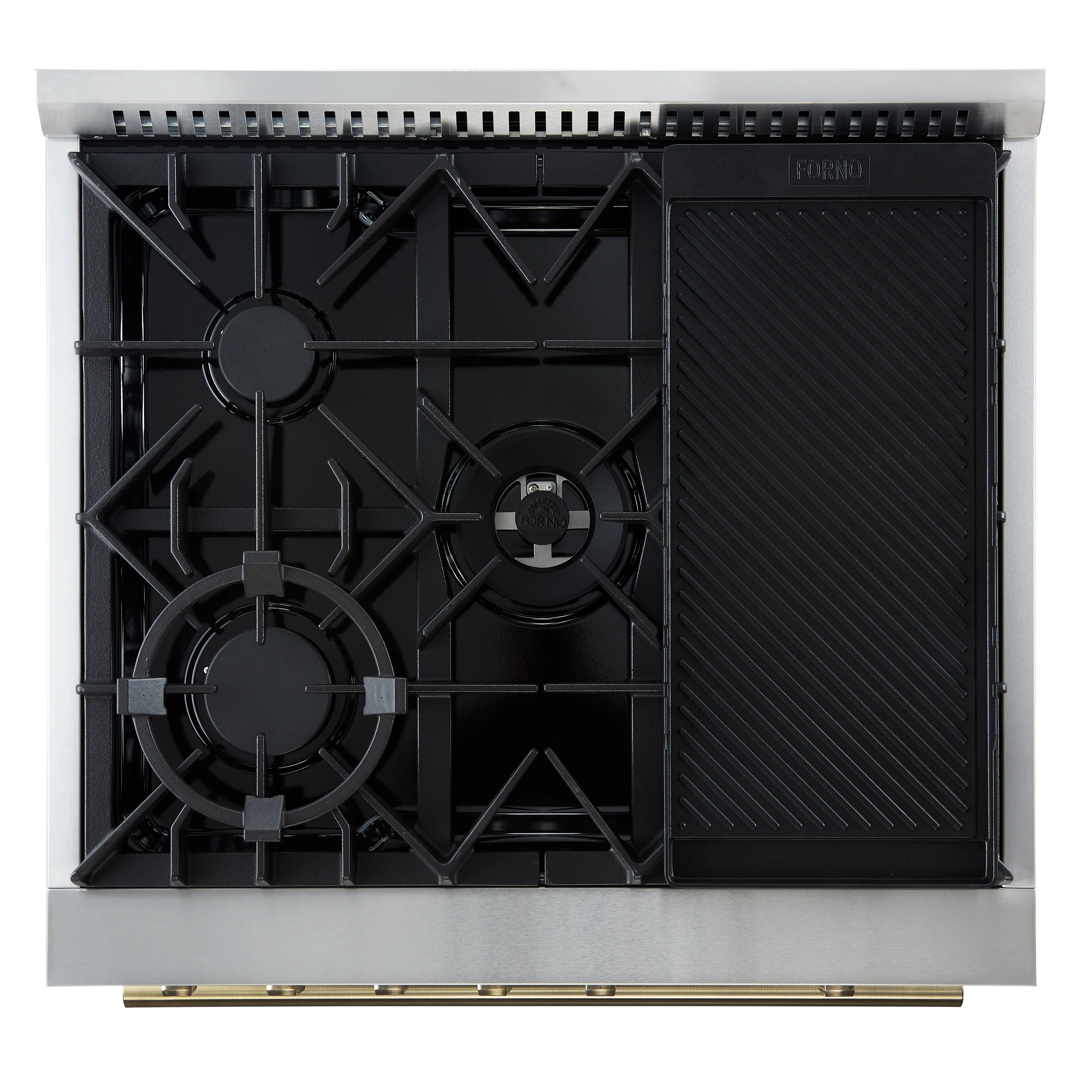 Giovanni 30-inch Gas Range Black & Antique Brass Design, 5 Burners 67,000 BTU, 4.32 cu.ft. Convection Oven - Image 8