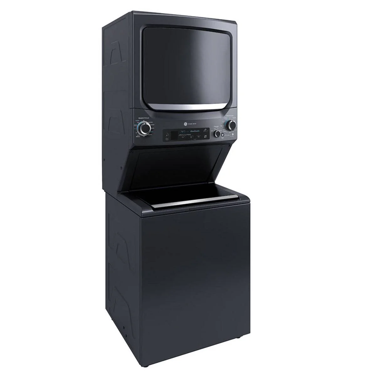 GUD57EEMTDG - LAUNDRY CENTERS - GE - Stacked Washer/Dryer -Gas - Black Stainless Steel - Open Box - Image 5