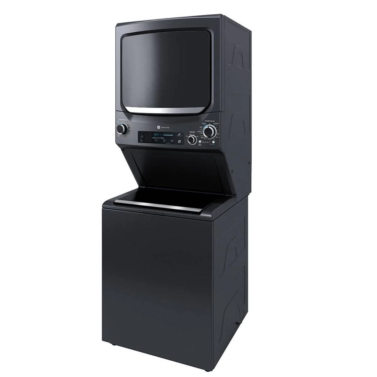 GUD57EEMTDG - LAUNDRY CENTERS - GE - Stacked Washer/Dryer -Gas - Black Stainless Steel - Open Box - Image 6