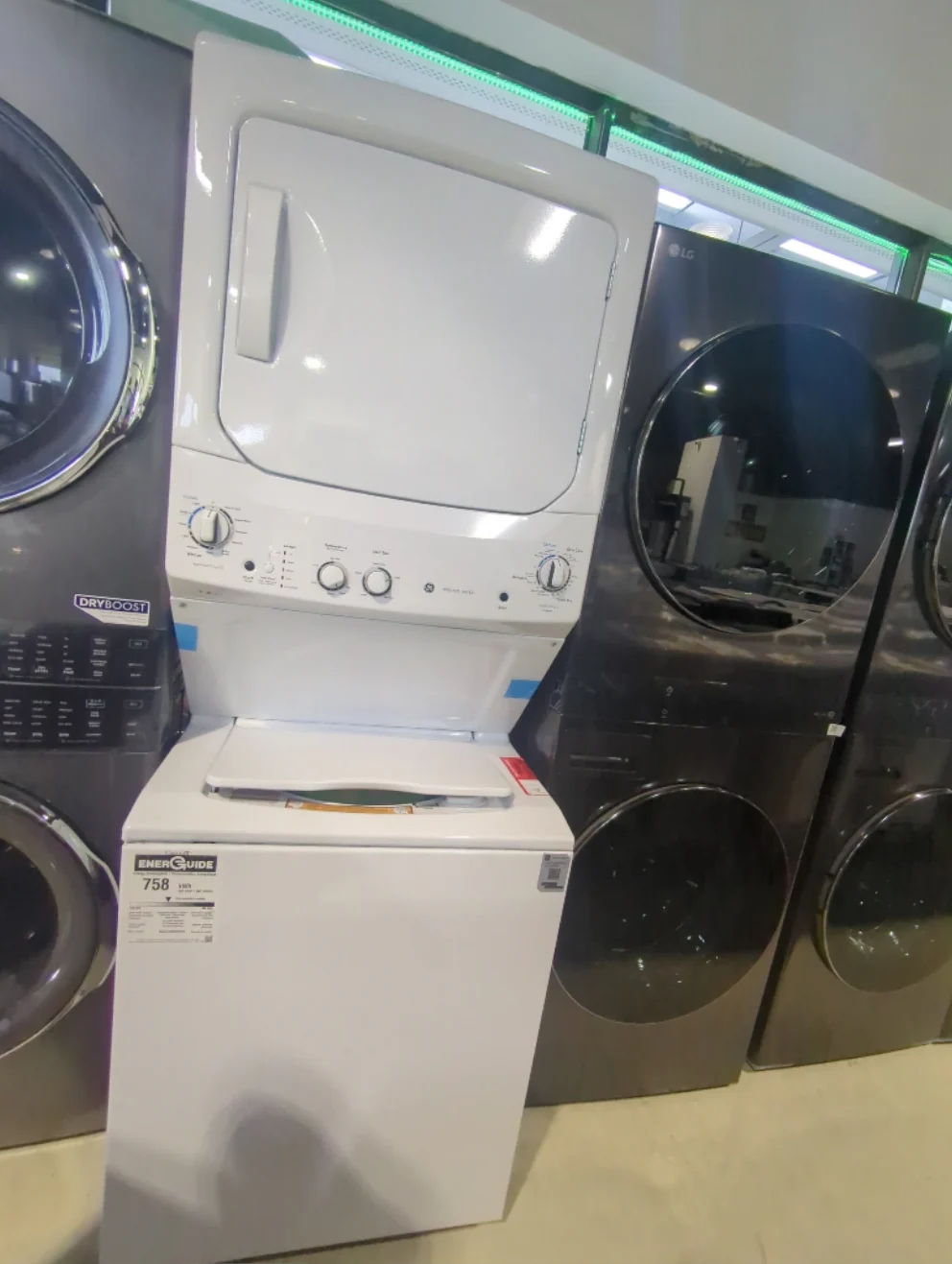 GUV27ESMWWW - LAUNDRY CENTERS - GE - Stacked Washer/Dryer - Electric - White - Open Box - Image 2