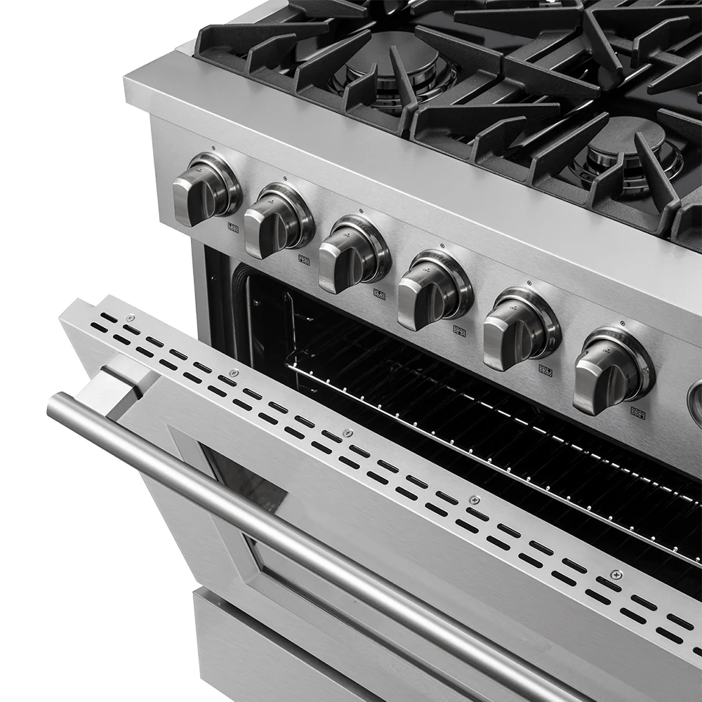 Marco 36-Inch Gas Range Stainless Steel, 6 Burners 67,000 BTU, 5.36 cu.ft. Convection Oven - Image 7