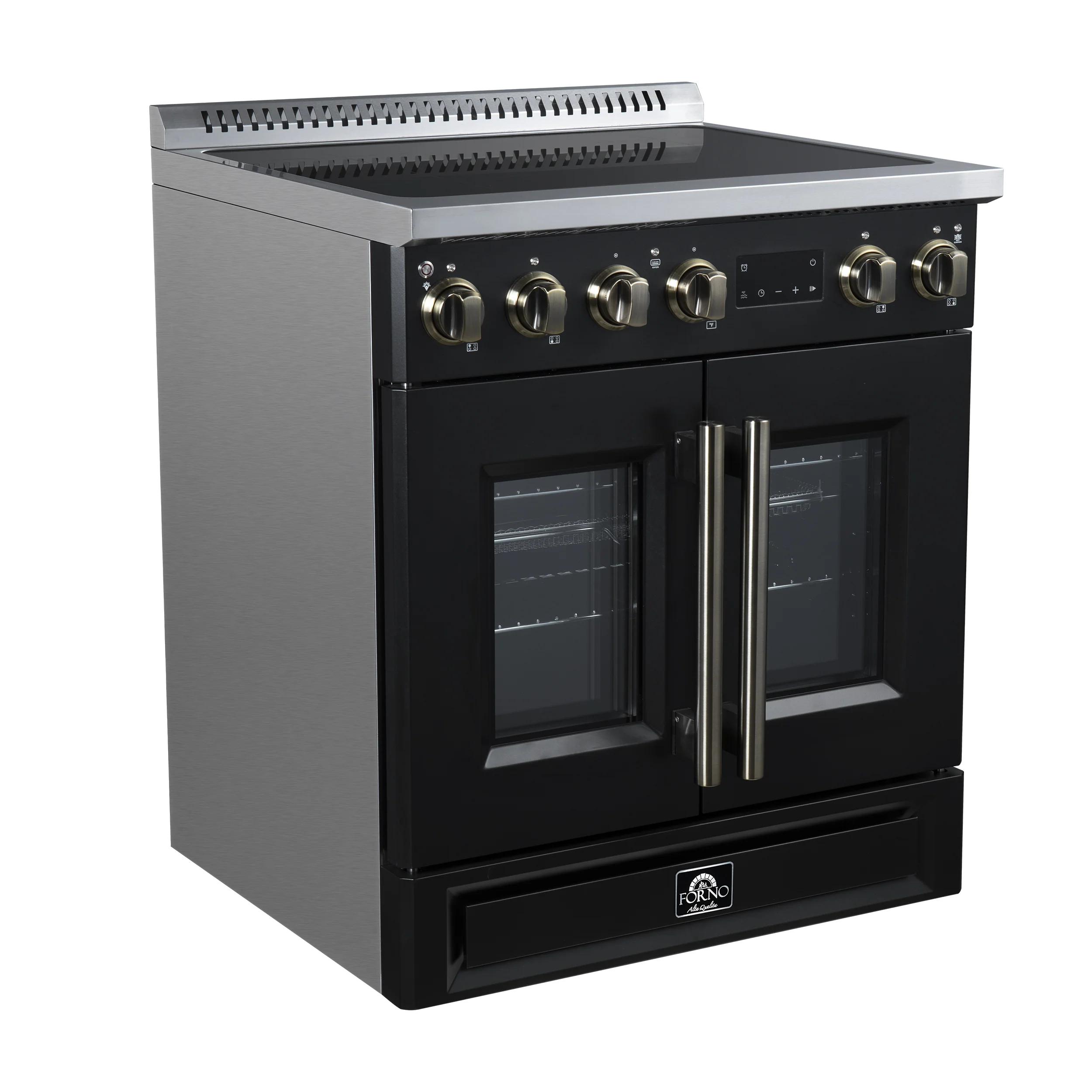 Torino French Door 30 Inch Induction Range with Air Fryer, Air Sous Vide & True Convection, Dual Broiler, Black - Image 3