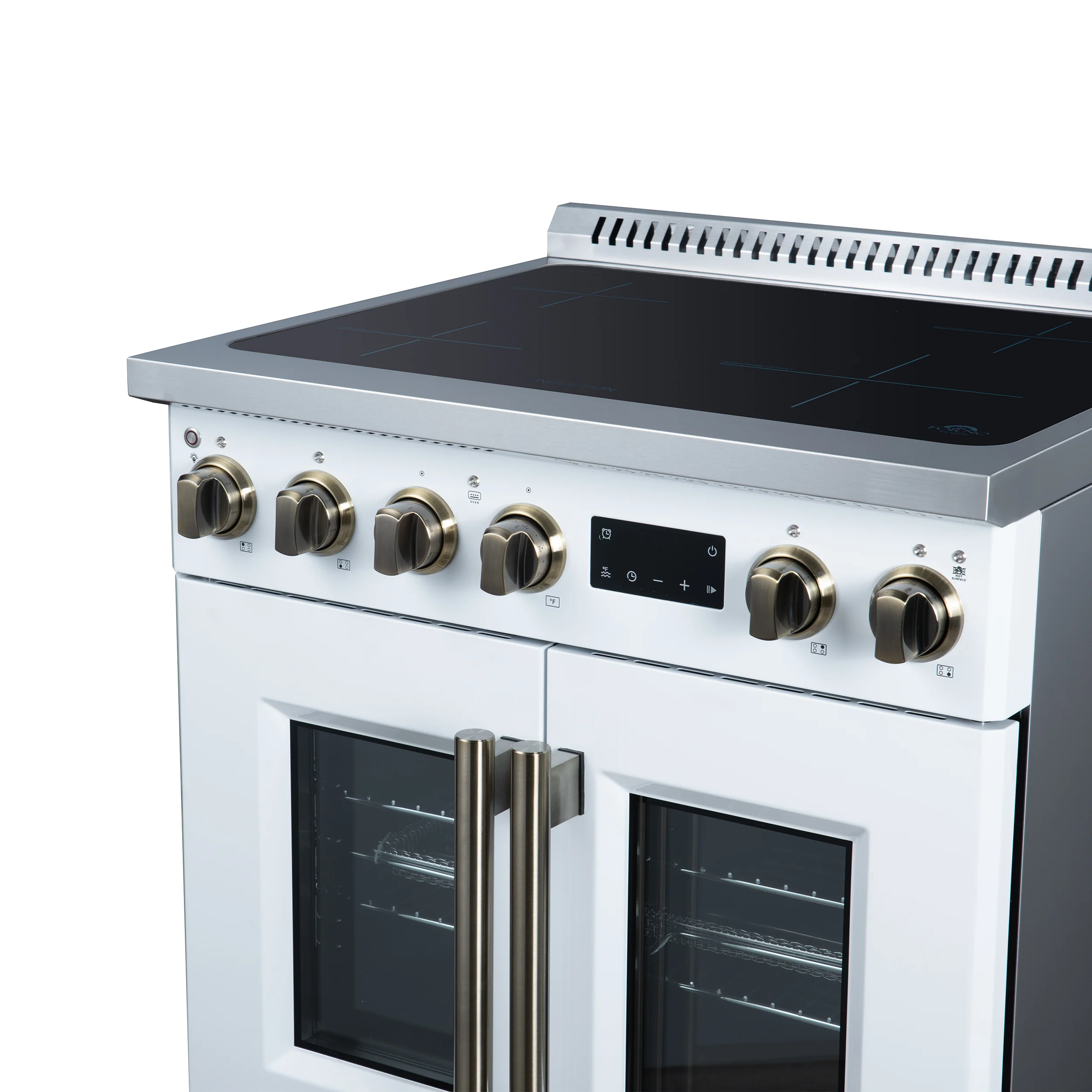 Torino French Door 30 Inch Induction Range with Air Fryer, Air Sous Vide & True Convection, Dual Broiler, White - Image 13