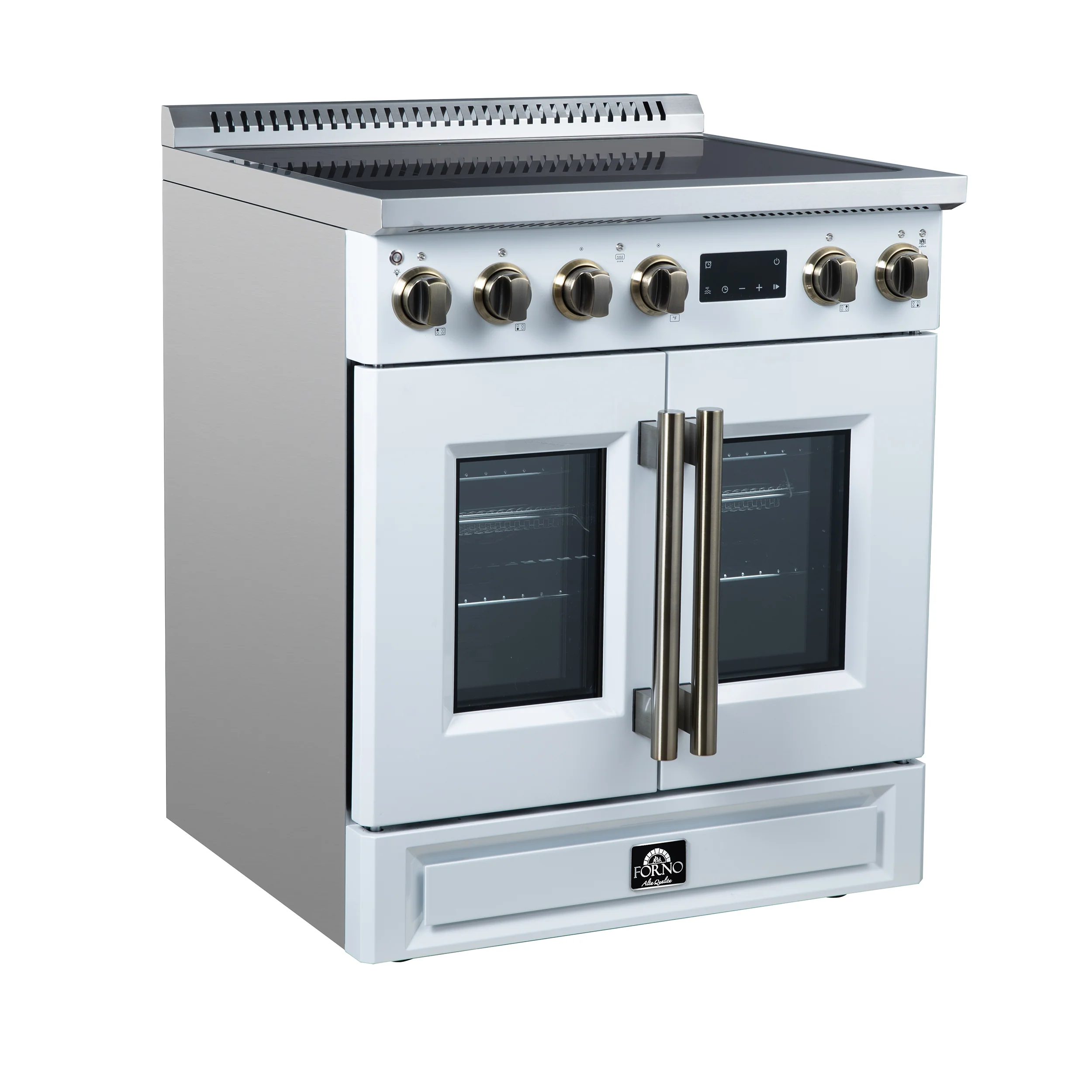 Torino French Door 30 Inch Induction Range with Air Fryer, Air Sous Vide & True Convection, Dual Broiler, White - Image 3