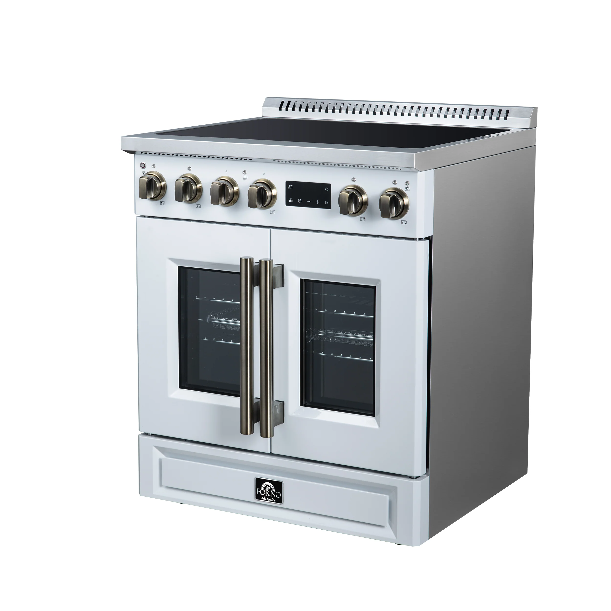 Torino French Door 30 Inch Induction Range with Air Fryer, Air Sous Vide & True Convection, Dual Broiler, White - Image 5