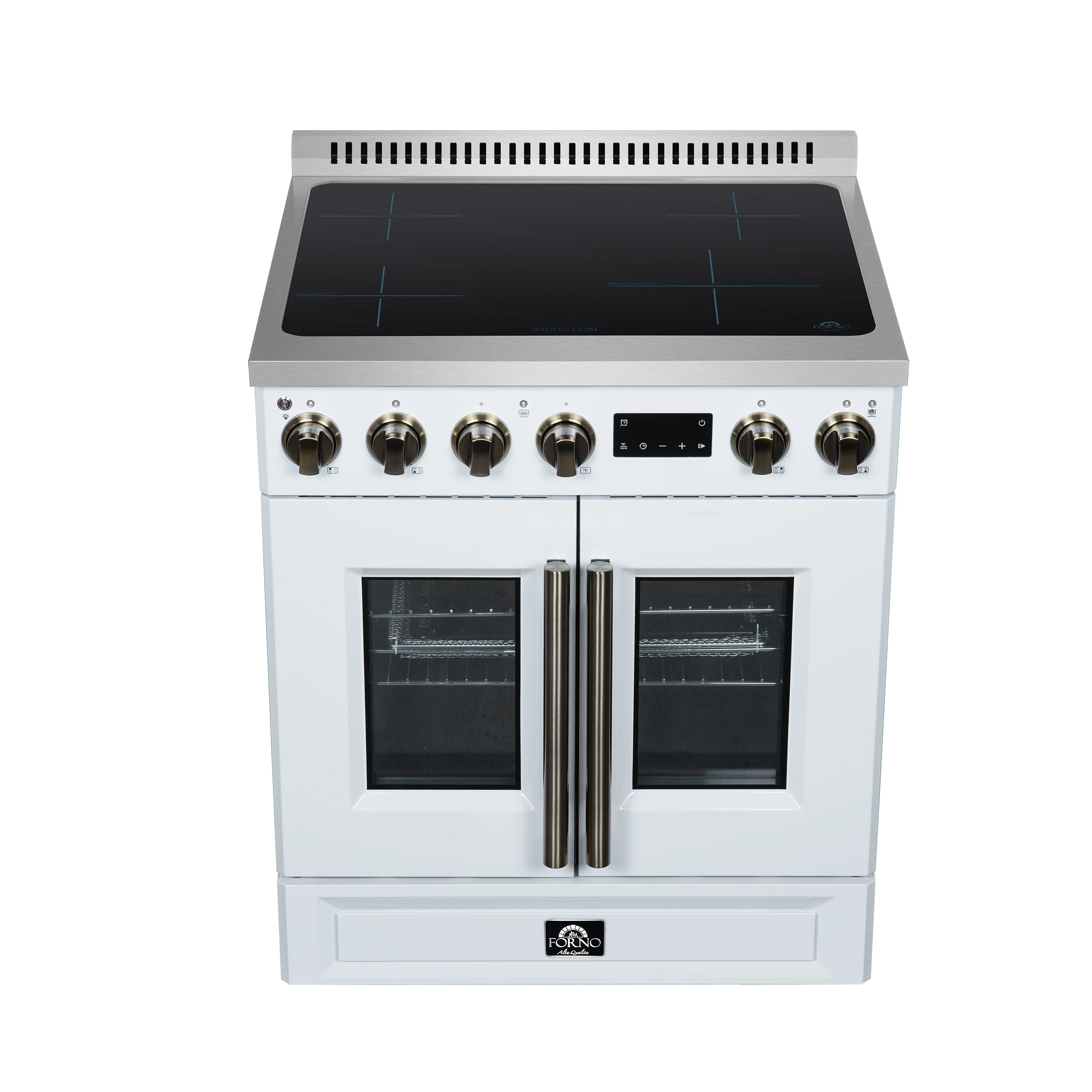Torino French Door 30 Inch Induction Range with Air Fryer, Air Sous Vide & True Convection, Dual Broiler, White - Image 7