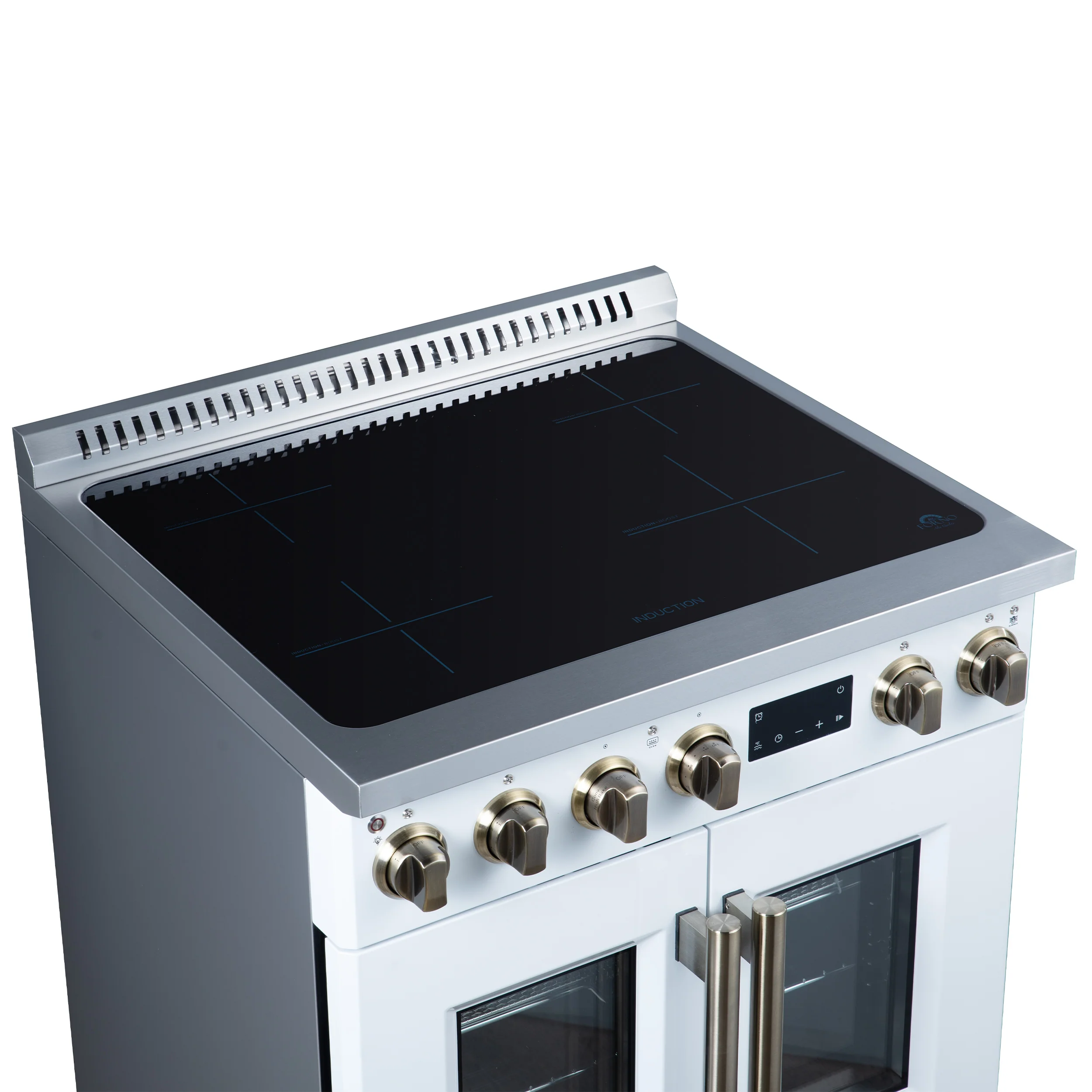 Torino French Door 30 Inch Induction Range with Air Fryer, Air Sous Vide & True Convection, Dual Broiler, White - Image 8