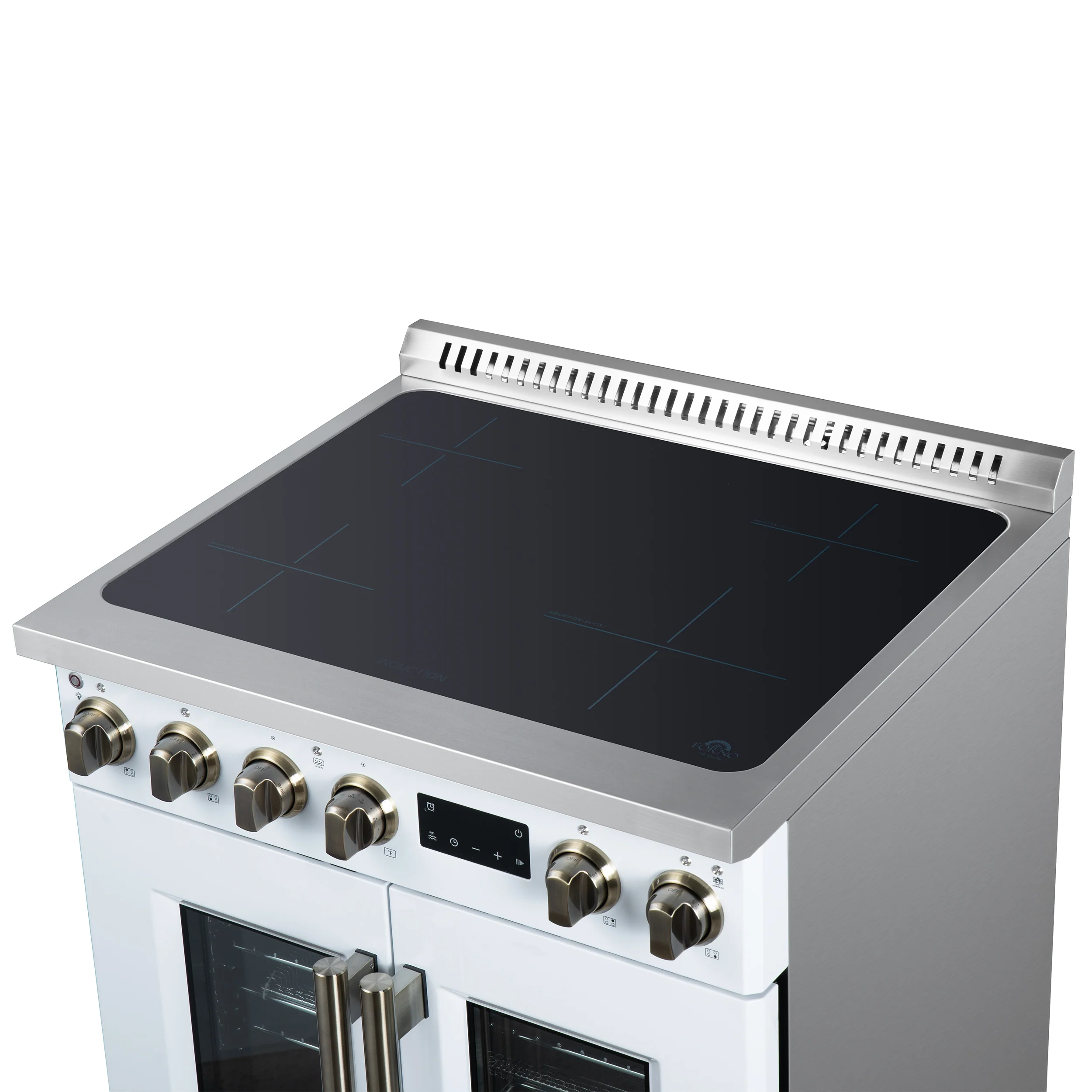 Torino French Door 30 Inch Induction Range with Air Fryer, Air Sous Vide & True Convection, Dual Broiler, White - Image 9