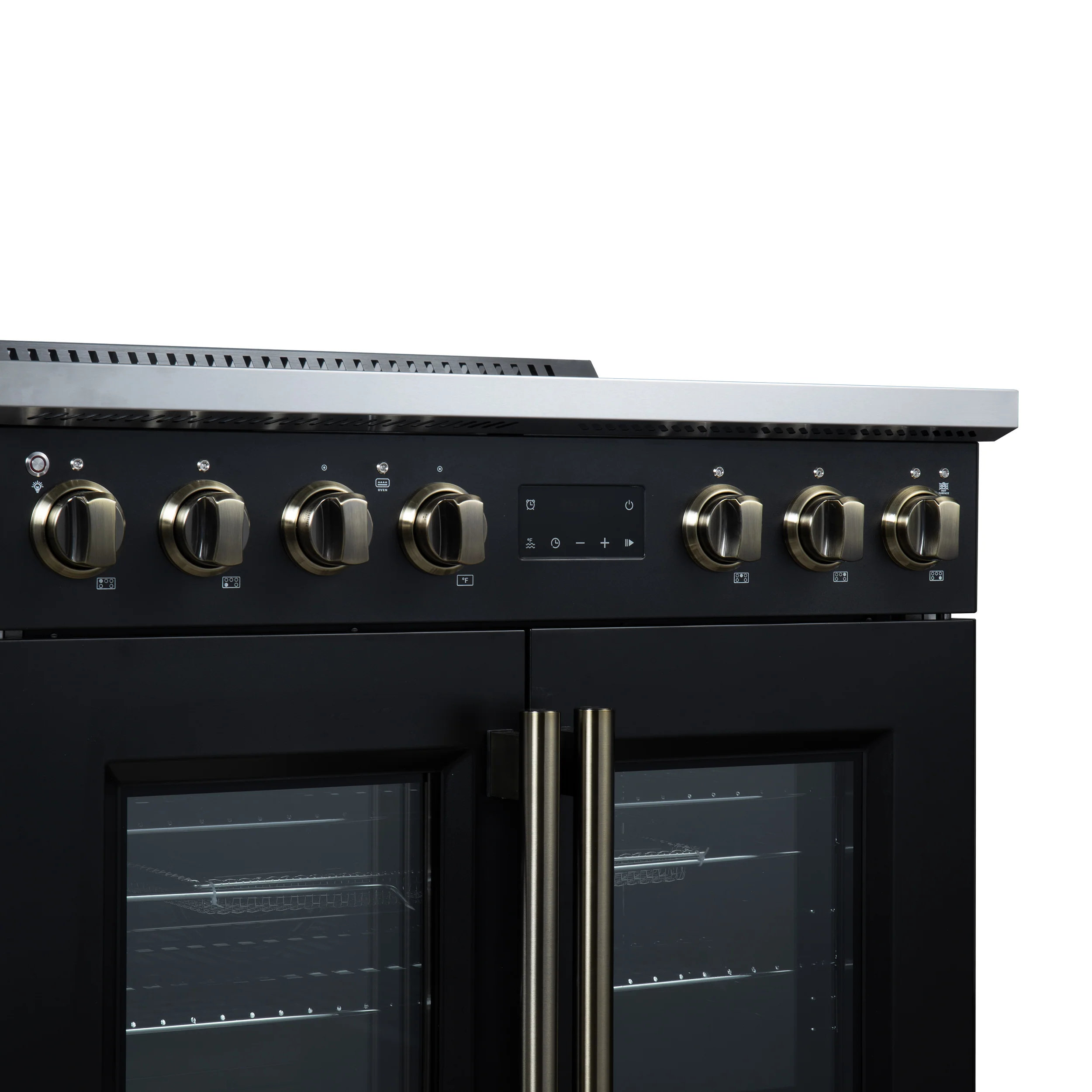 Torino French Door 36 Inch Induction Range with Air Fryer, Air Sous Vide & True Convection, Dual Broiler, Black - Image 11