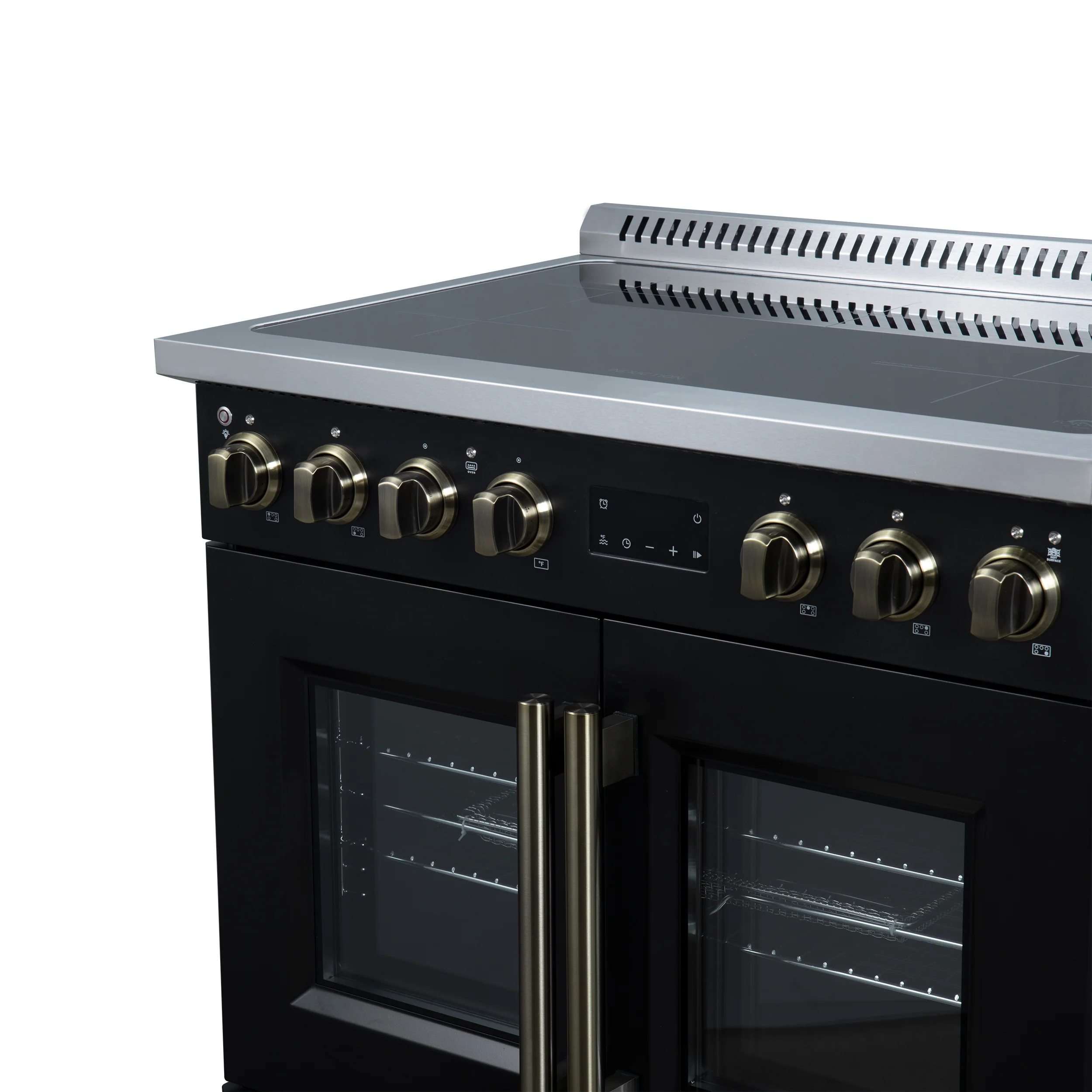 Torino French Door 36 Inch Induction Range with Air Fryer, Air Sous Vide & True Convection, Dual Broiler, Black - Image 12