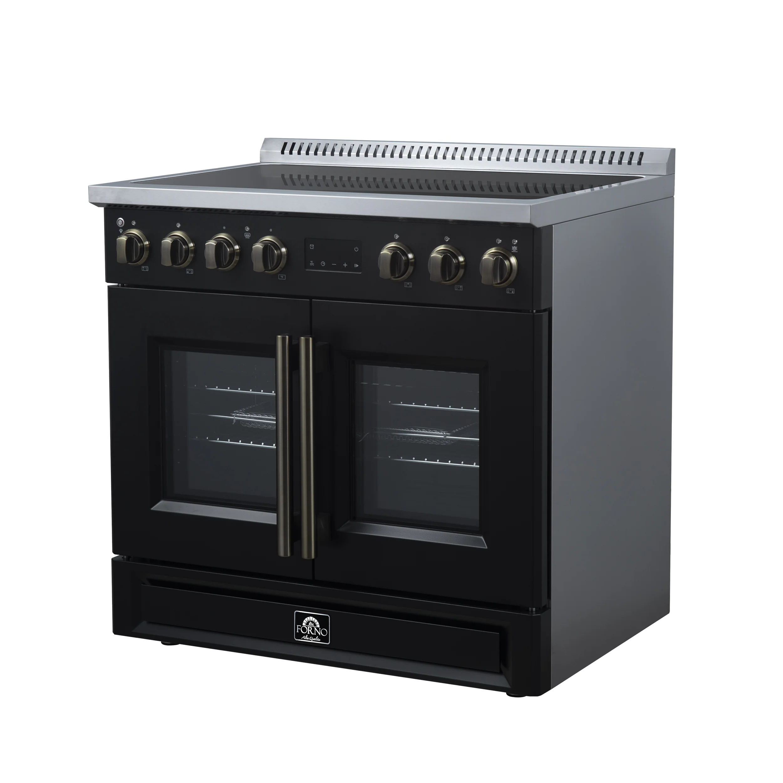 Torino French Door 36 Inch Induction Range with Air Fryer, Air Sous Vide & True Convection, Dual Broiler, Black - Image 5