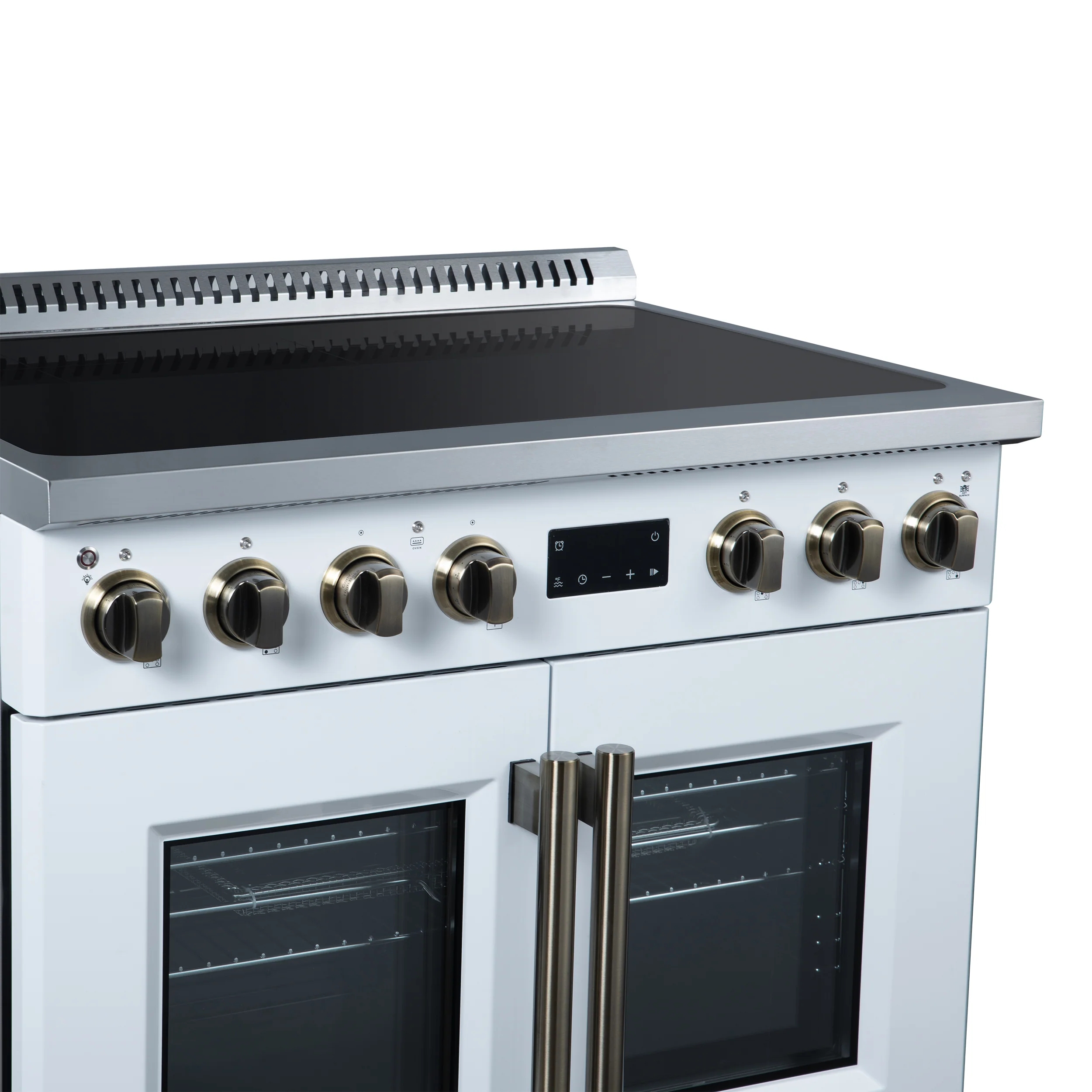 Torino French Door 36 Inch Induction Range with Air Fryer, Air Sous Vide & True Convection, Dual Broiler, White - Image 10