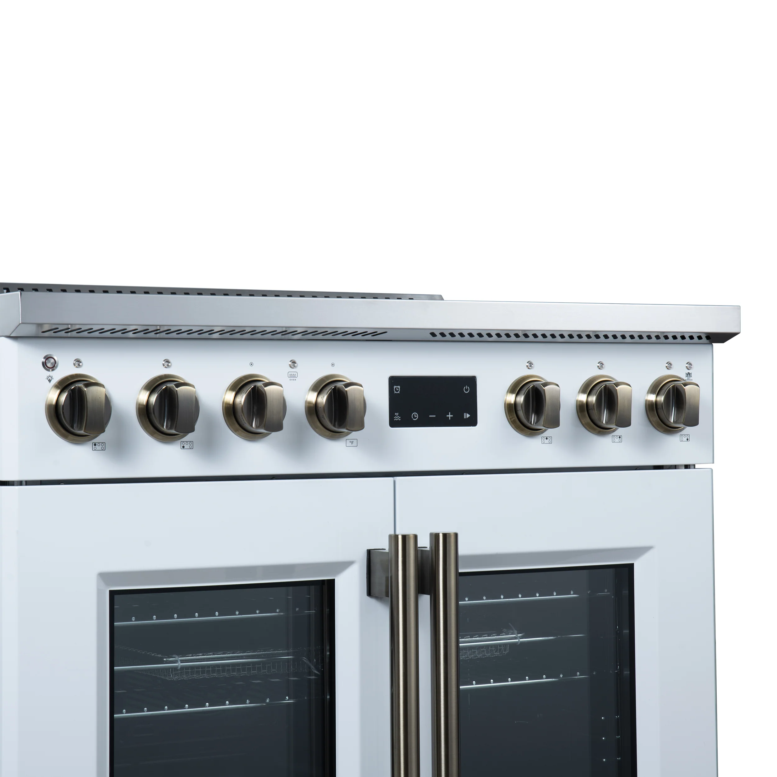 Torino French Door 36 Inch Induction Range with Air Fryer, Air Sous Vide & True Convection, Dual Broiler, White - Image 11
