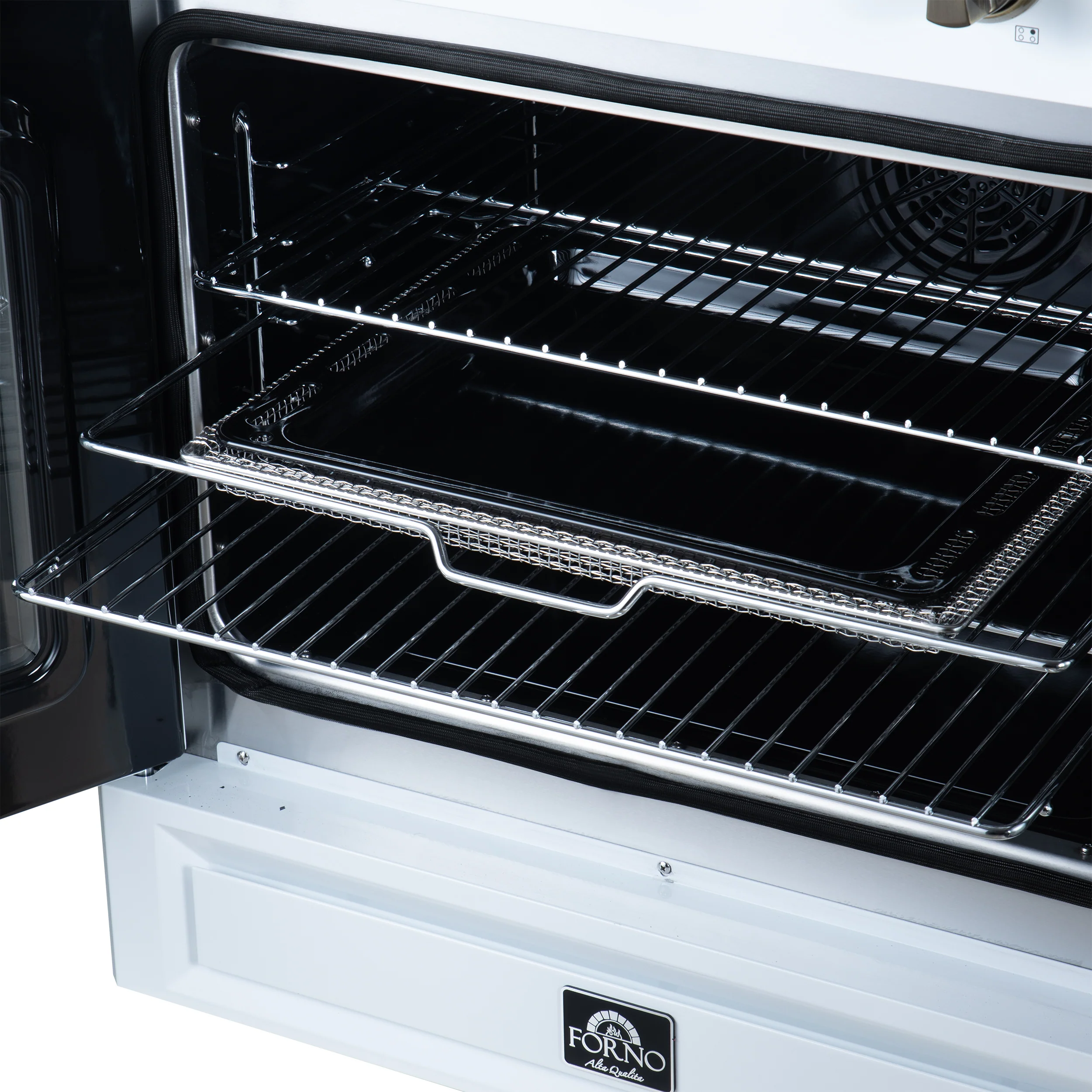 Torino French Door 36 Inch Induction Range with Air Fryer, Air Sous Vide & True Convection, Dual Broiler, White - Image 16