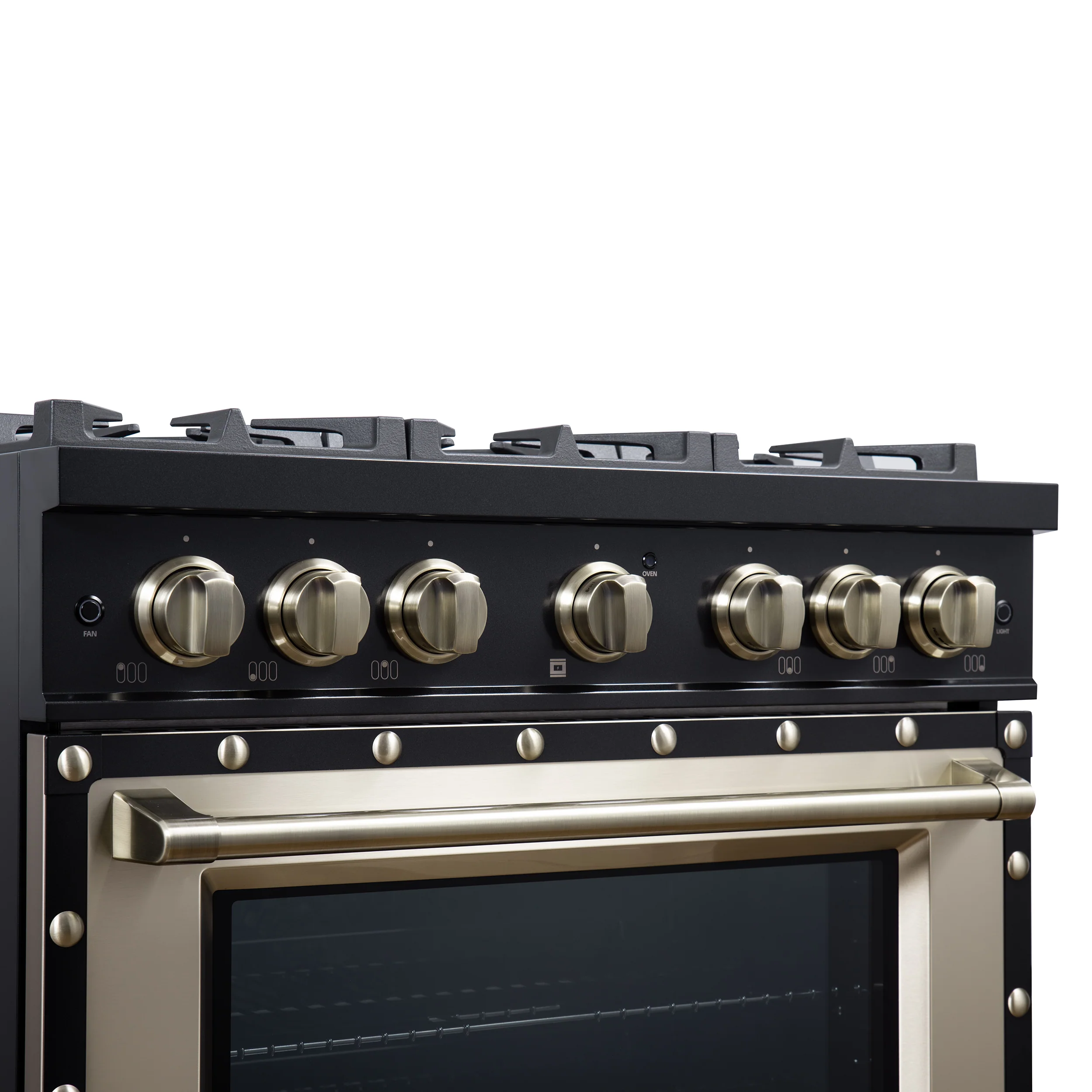 Valente 36" Dual Fuel Range in Black, 6 Sealed Burners, 71 000 BTU Cooktop Output , 5.2 Cu.Ft. convection Oven, Telescopic Racks - Image 12