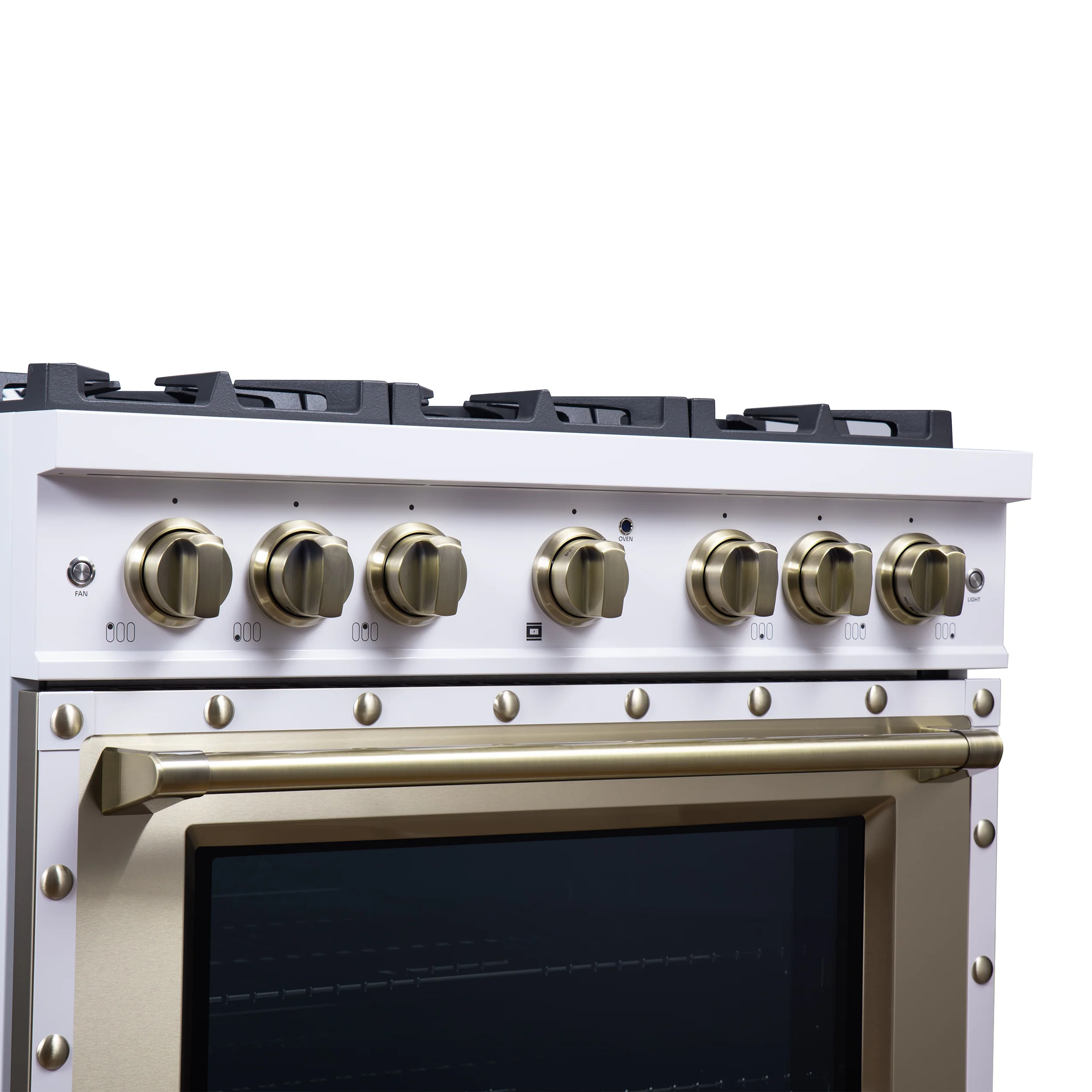 Valente 36" Dual Fuel Range in White, 6 Sealed Burners, 71 000 BTU Cooktop Output , 5.2 Cu.Ft. convection Oven, Telescopic Racks - Image 12
