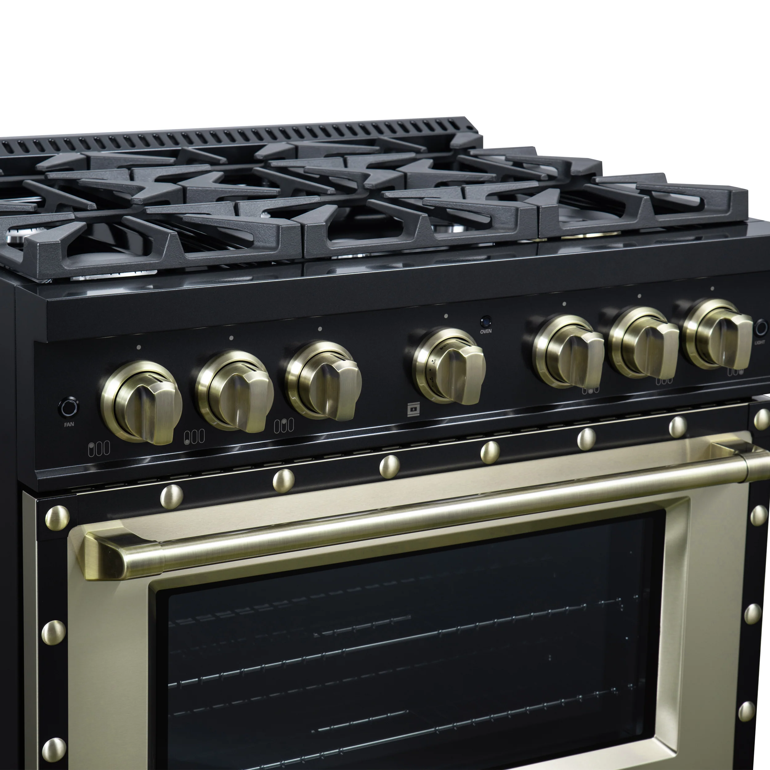 Valente 36" Gas Range in Black, 6 Sealed Burnes, 71 000 BTU Cooktop Output , 5.2 Cu.Ft. convection Oven, Telescopic Racks - Image 5