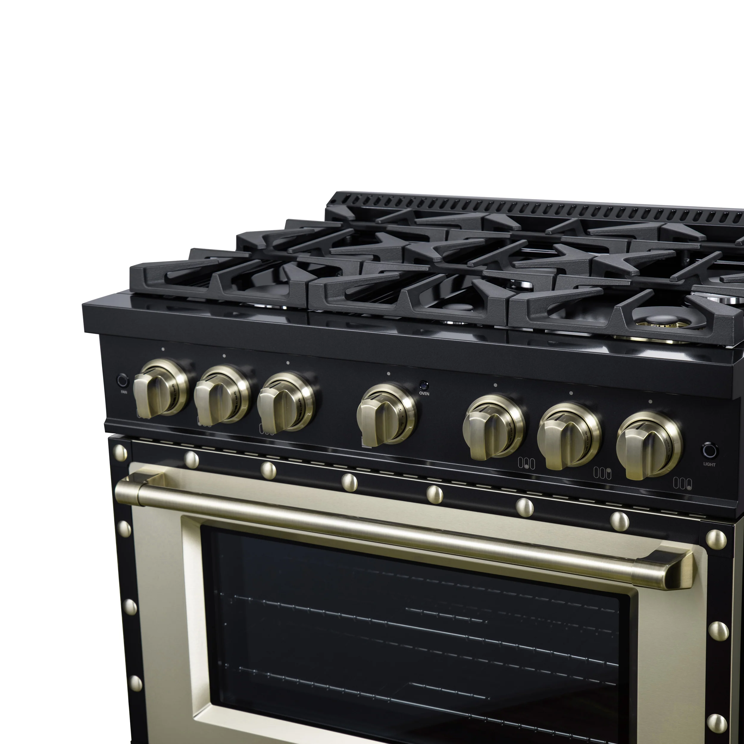 Valente 36" Gas Range in Black, 6 Sealed Burnes, 71 000 BTU Cooktop Output , 5.2 Cu.Ft. convection Oven, Telescopic Racks - Image 8