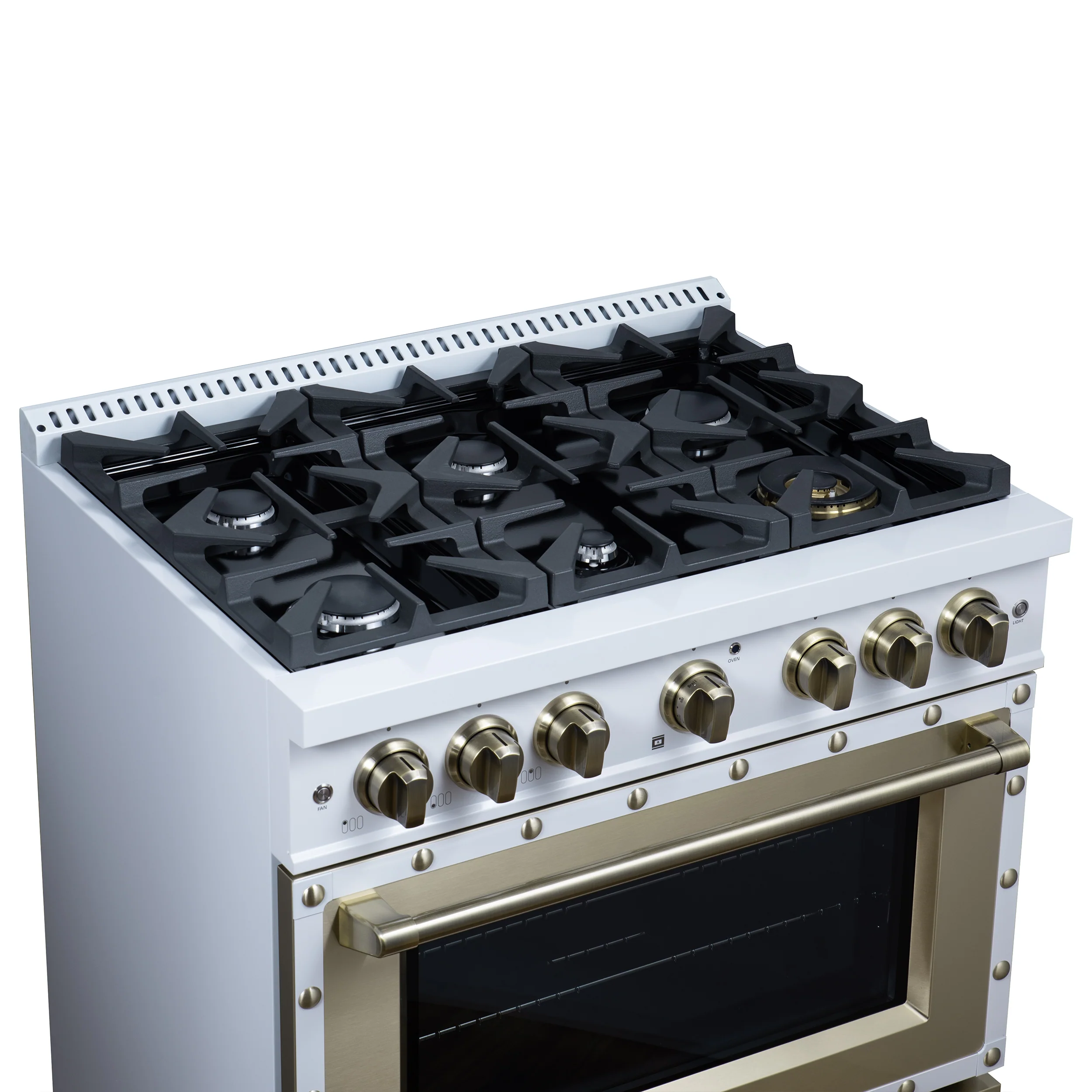 Valente 36" Gas Range in White, 6 Sealed Burnes, 71 000 BTU Cooktop Output , 5.2 Cu.Ft. convection Oven, Telescopic Racks - Image 10