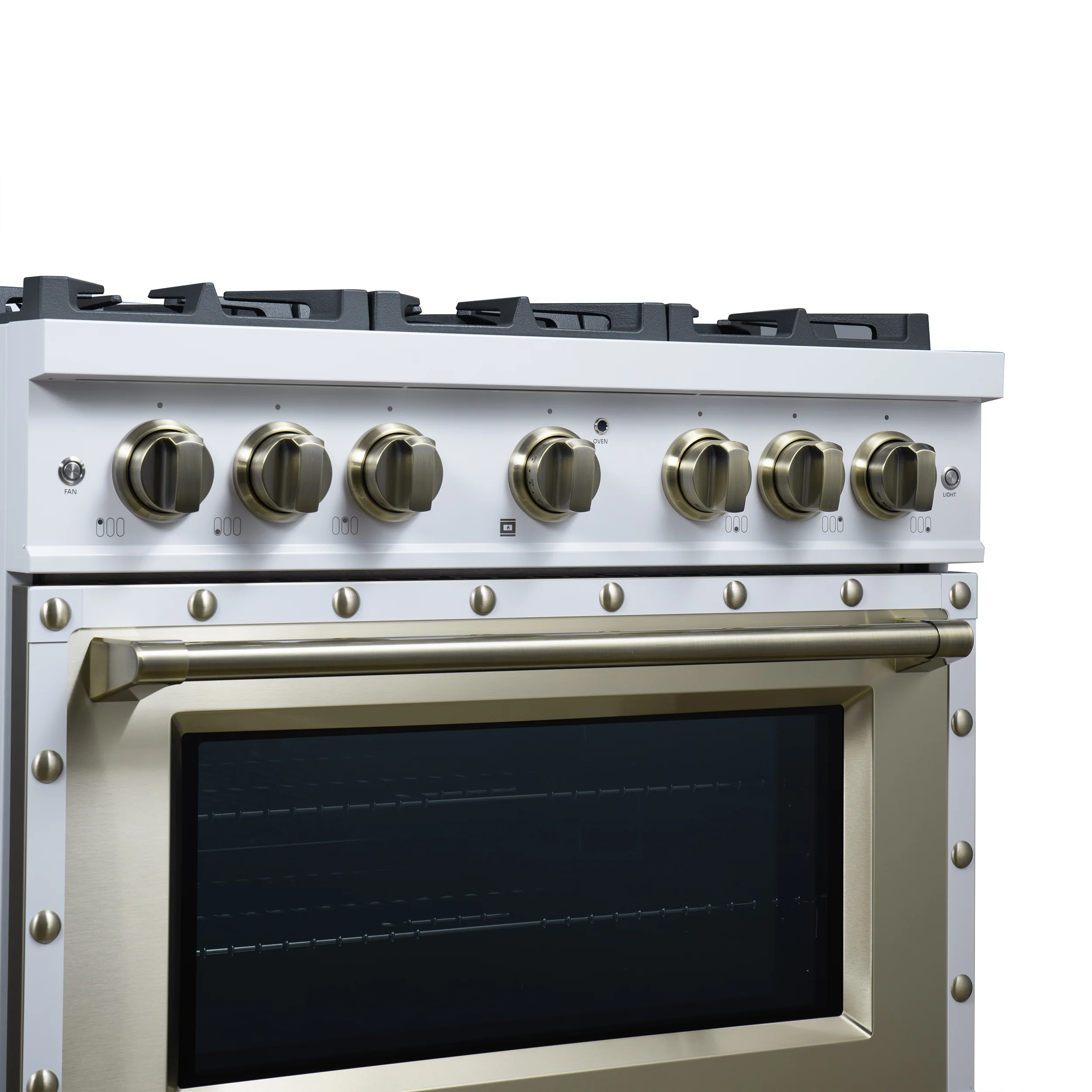 Valente 36" Gas Range in White, 6 Sealed Burnes, 71 000 BTU Cooktop Output , 5.2 Cu.Ft. convection Oven, Telescopic Racks - Image 14
