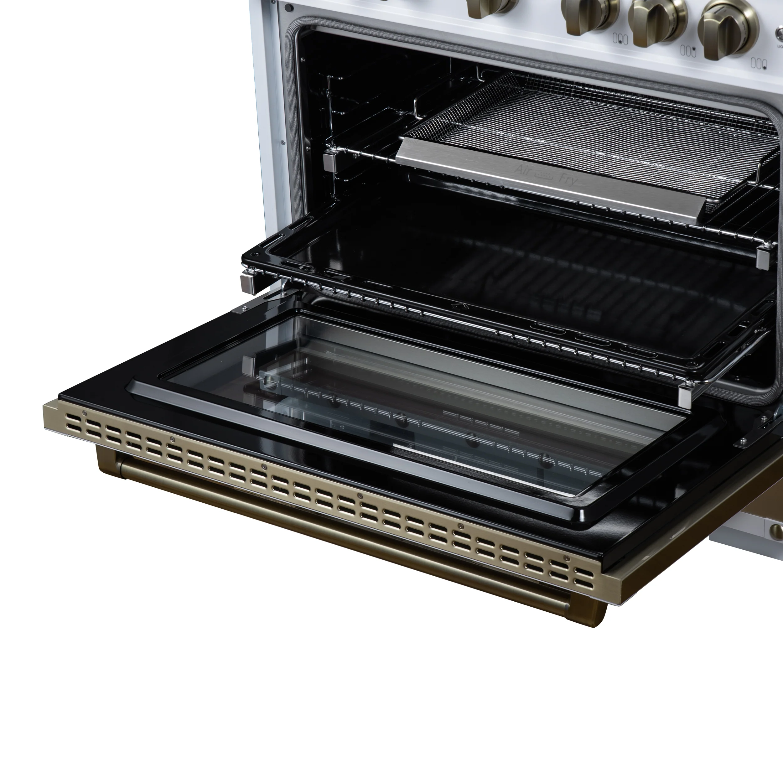 Valente 36" Gas Range in White, 6 Sealed Burnes, 71 000 BTU Cooktop Output , 5.2 Cu.Ft. convection Oven, Telescopic Racks - Image 15