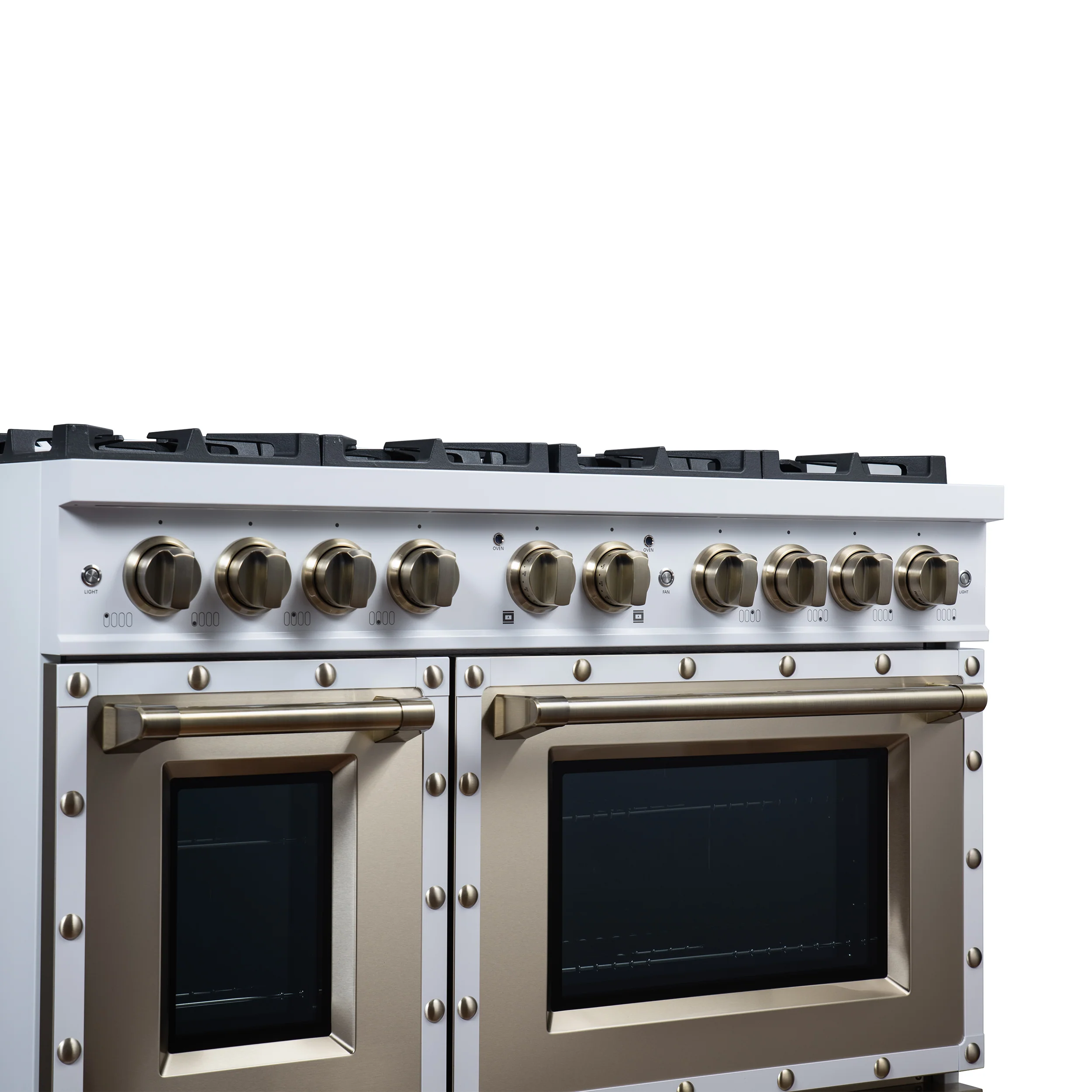 Valente 48" Gas Range in White, 8 Sealed Burnes, 94 000 BTU Cooktop Output, 6.7 Cu.Ft. Double Oven, Telescopic Racks - Image 11
