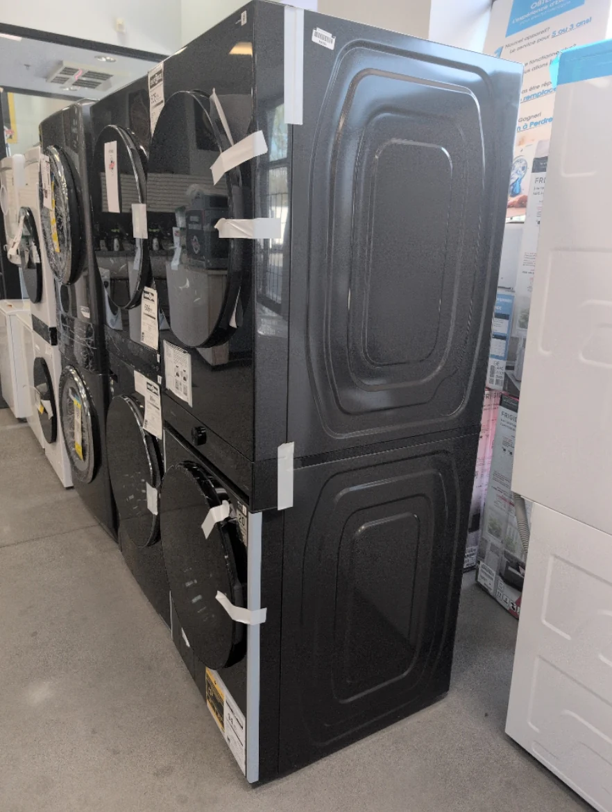 WH46DBH100EV - LAUNDRY CENTERS - Samsung - Stacked Washer/Dryer - Electric - Black Stainless Steel - Open Box - Image 2