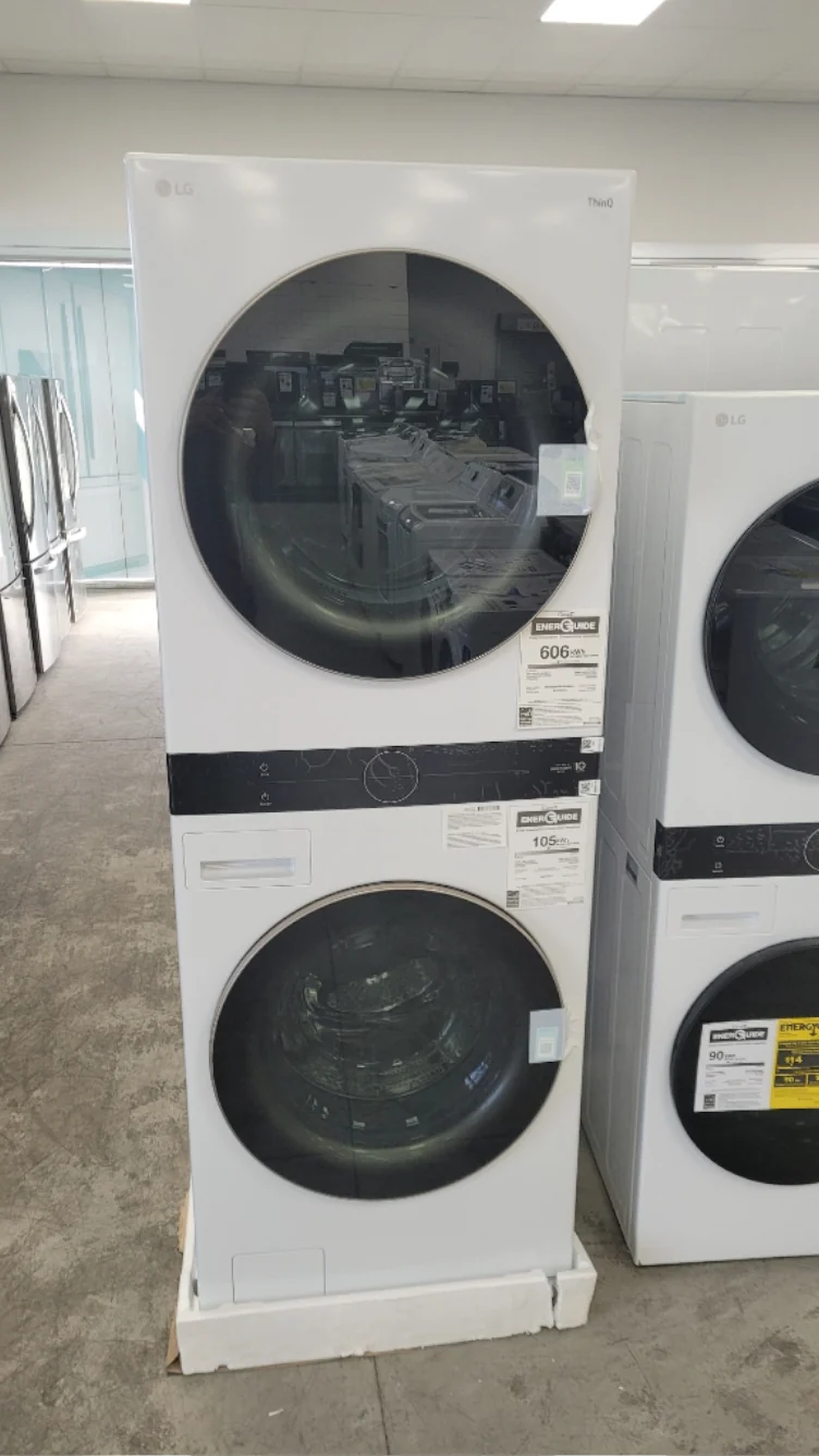 WKE100HWA - LAUNDRY CENTERS - LG - Stacked Washer/Dryer - Electric - White - Open Box - Image 2