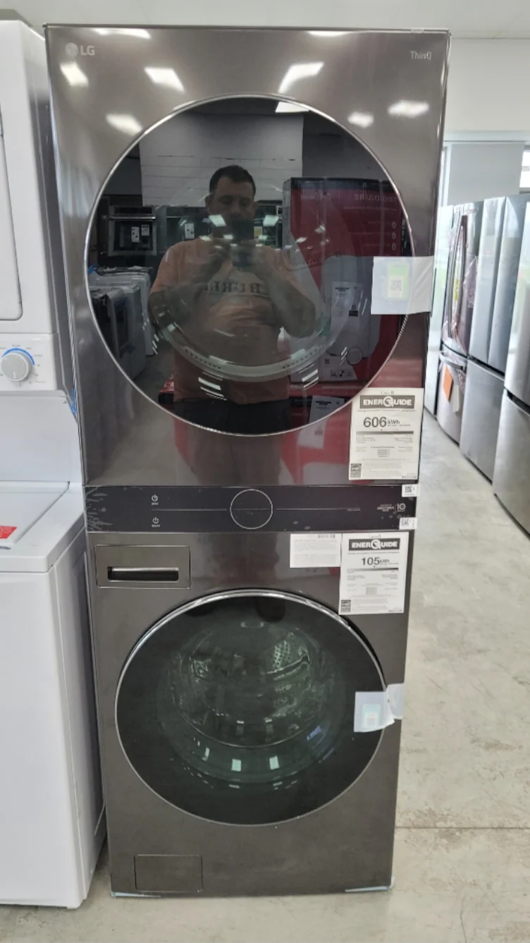WKEX200HBA - LAUNDRY CENTERS - LG - Stacked Washer/Dryer - Electric - Black Stainless Steel - Open Box - Image 2
