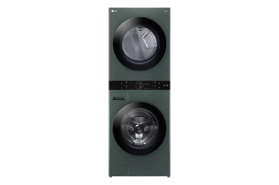 WKEX200HGA - LAUNDRY CENTERS - LG - Stacked Washer/Dryer - Electric - Nature Green - Open Box