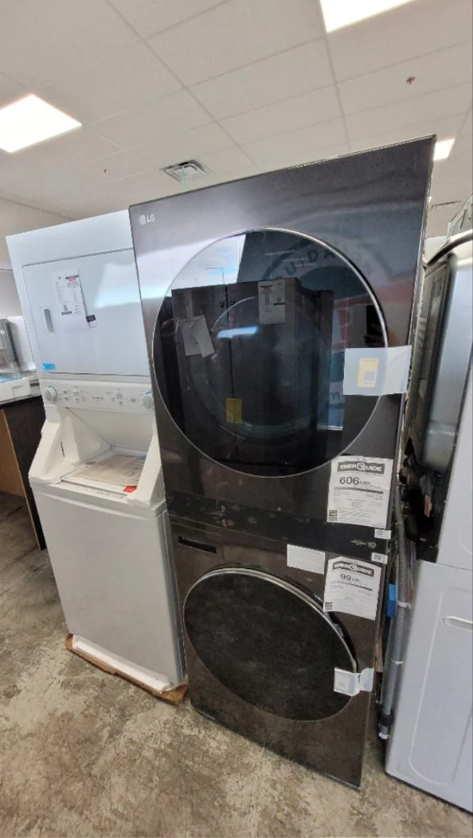WKEX300HBA - LAUNDRY CENTERS - LG - Stacked Washer/Dryer - Electric - Black Stainless Steel - Open Box - Image 2