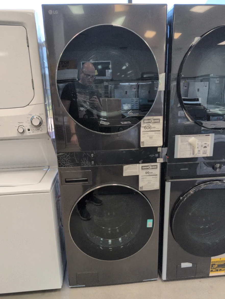 WKEX300HBA - LAUNDRY CENTERS - LG - Stacked Washer/Dryer - Electric - Black Stainless Steel - Open Box - Image 2