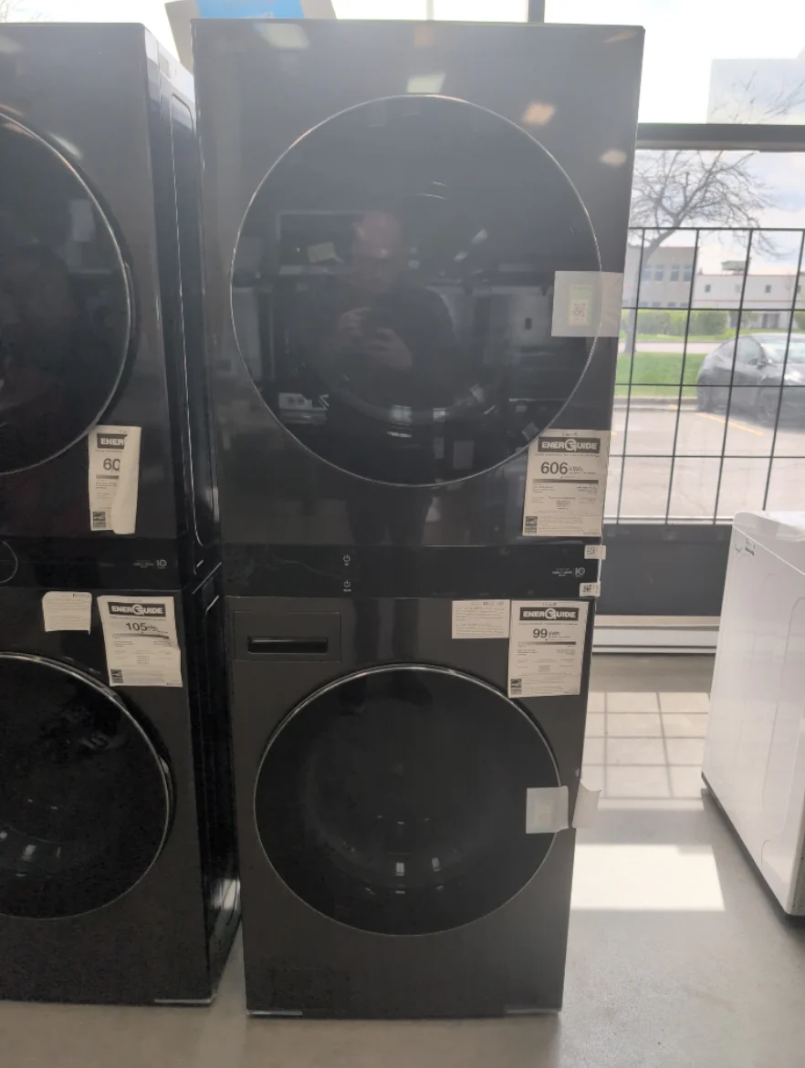 WKEX300HBA - LAUNDRY CENTERS - LG - Stacked Washer/Dryer - Electric - Black Stainless Steel - Open Box - Image 2