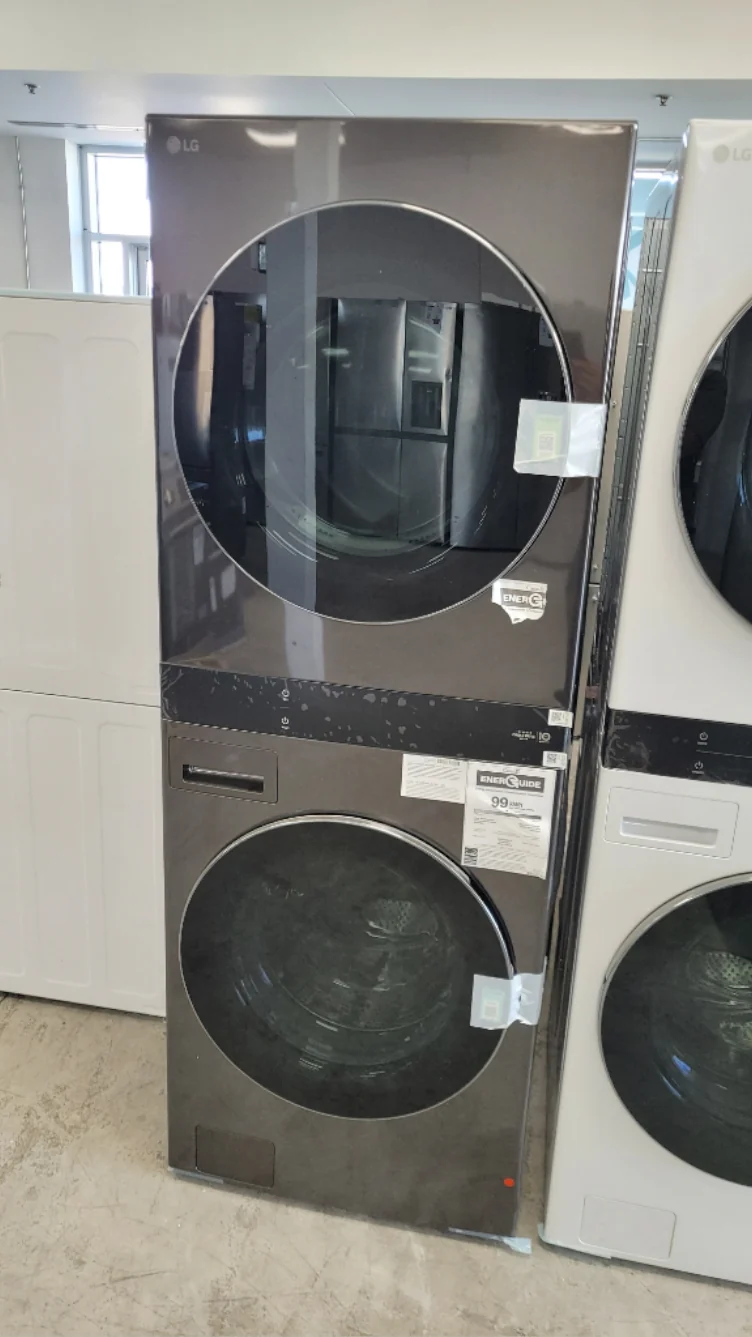 WKEX300HBA - LAUNDRY CENTERS - LG - Stacked Washer/Dryer - Electric - Black Stainless Steel - Open Box - Image 2
