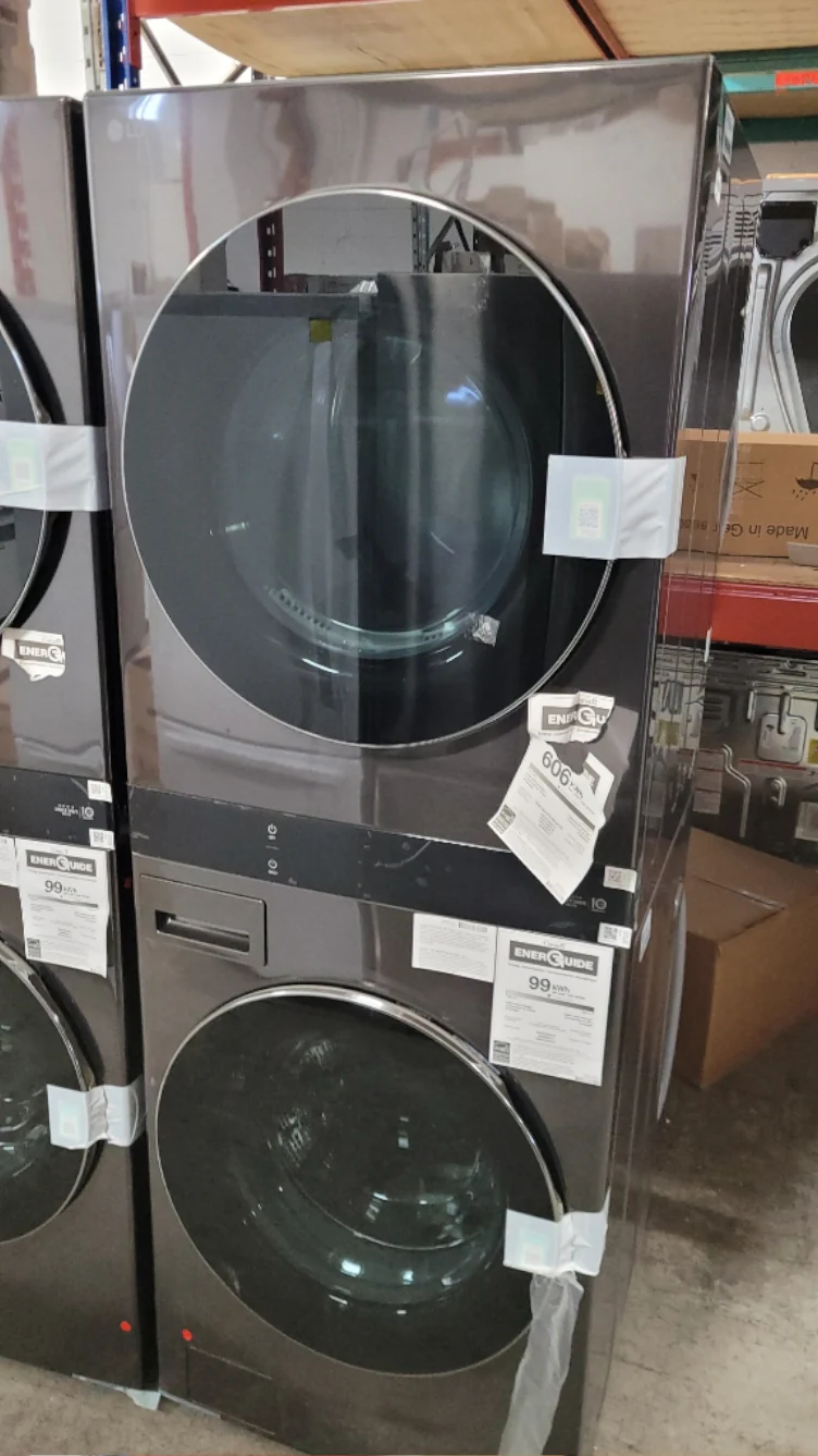 WKEX300HBA - LAUNDRY CENTERS - LG - Stacked Washer/Dryer - Electric - Black Stainless Steel - Open Box - Image 2