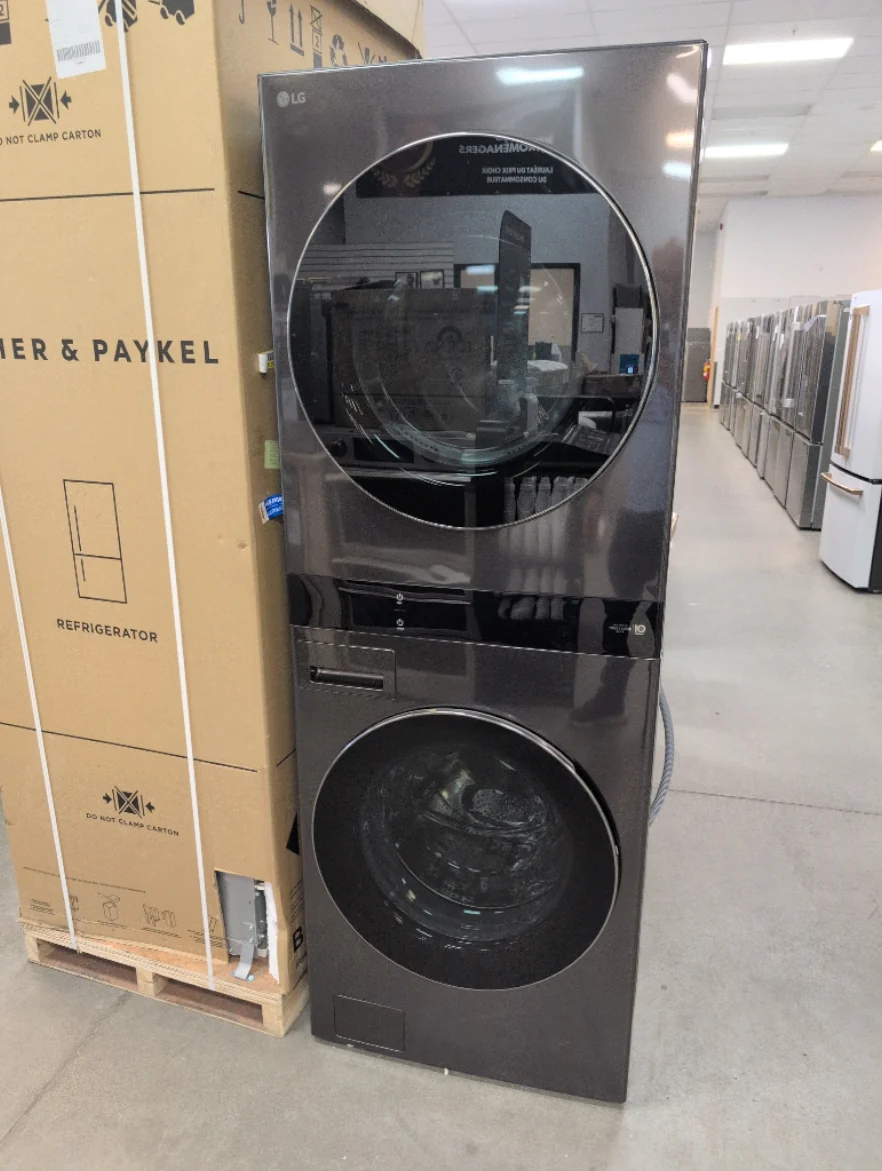 WKEX300HBA - LAUNDRY CENTERS - LG - Stacked Washer/Dryer - Electric - Black Stainless Steel - Open Box - Image 2