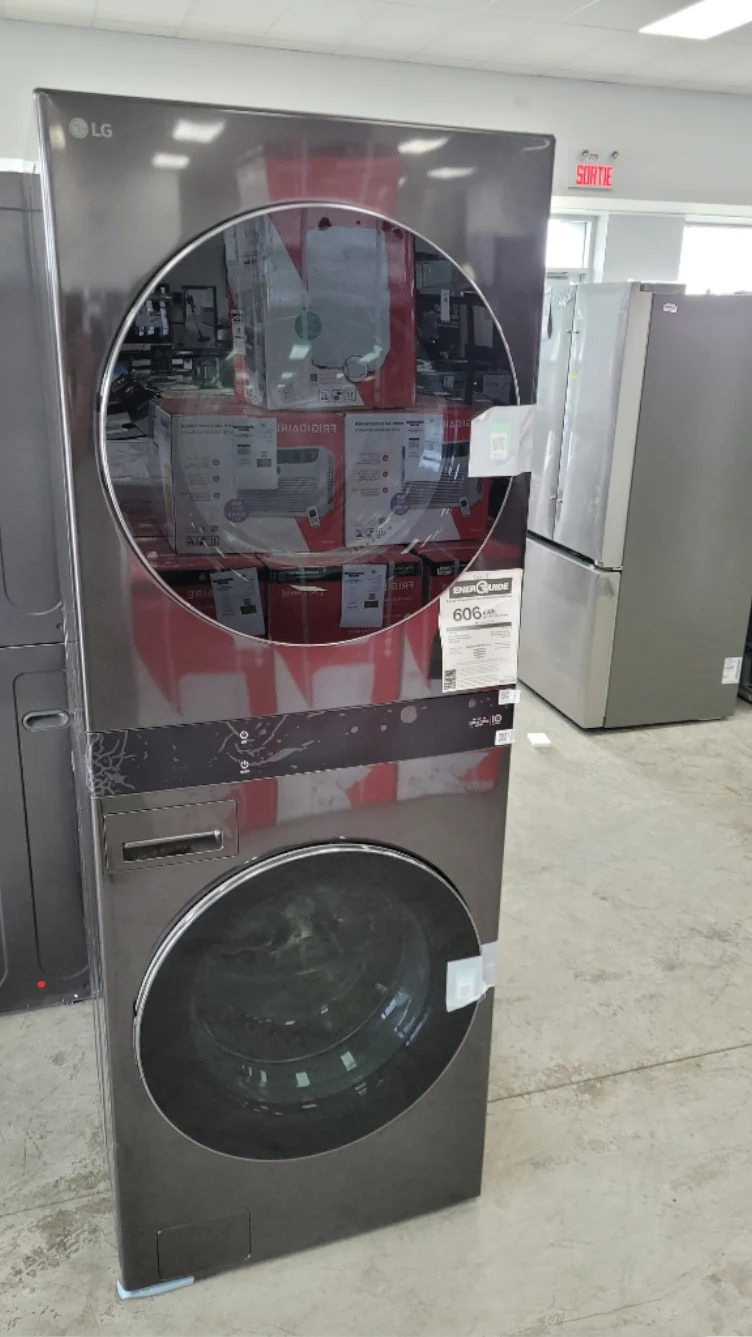 WKEX300HBA - LAUNDRY CENTERS - LG - Stacked Washer/Dryer - Electric - Black Stainless Steel - Open Box - Image 2