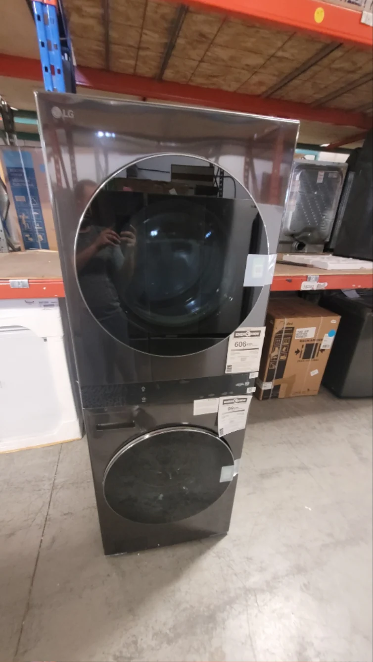 WKEX300HBA - LAUNDRY CENTERS - LG - Stacked Washer/Dryer - Electric - Black Stainless Steel - Open Box - Image 2